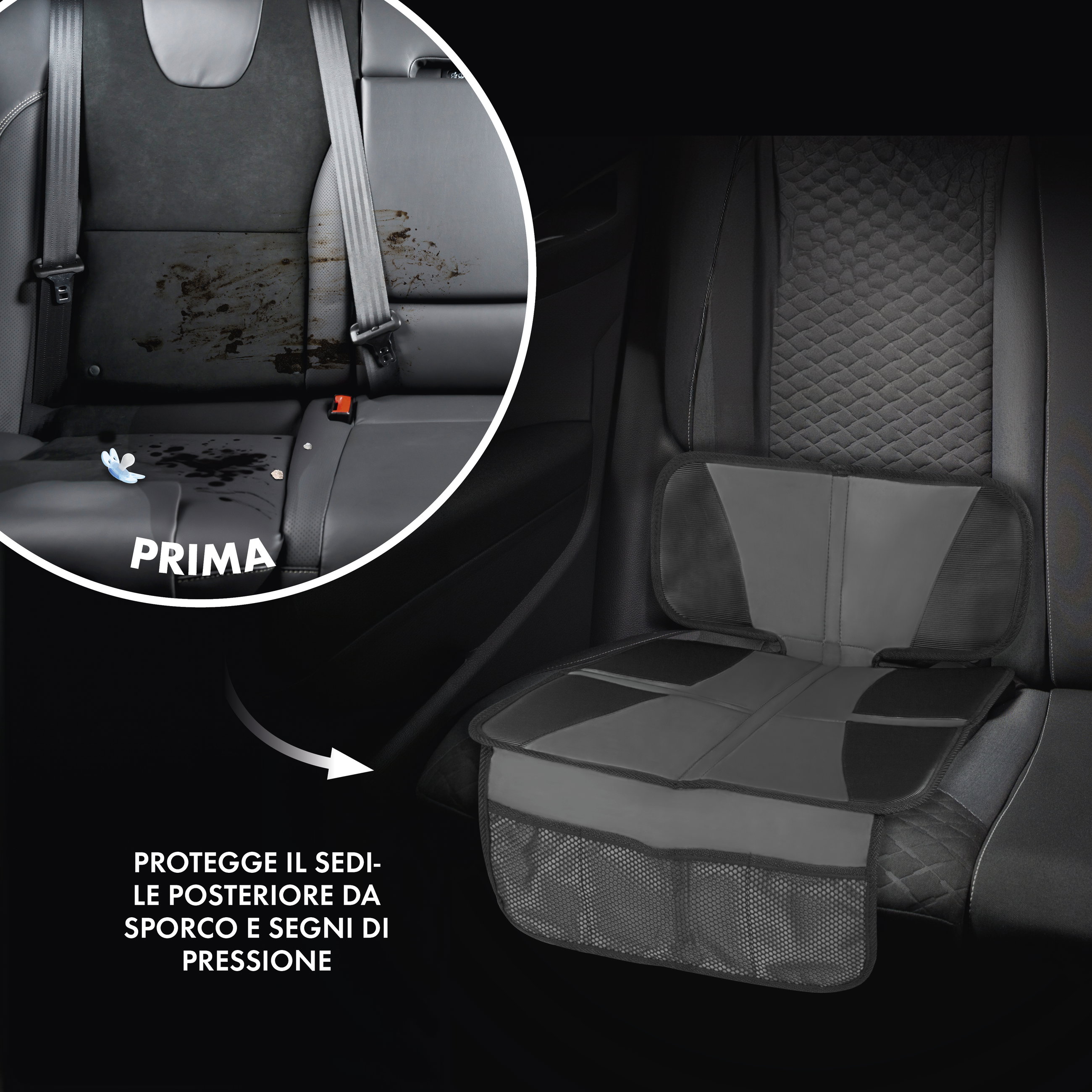 Cuscino per seggiolino Tidy Fred, cuscinetto protettivo per bambini grigio/nero
