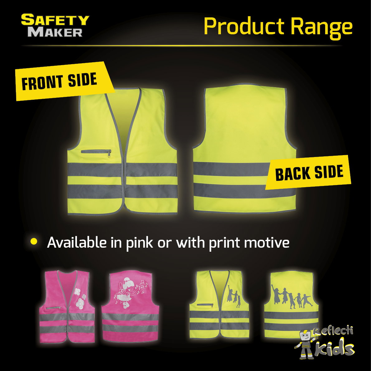 Safety vest 7-14 years yellow