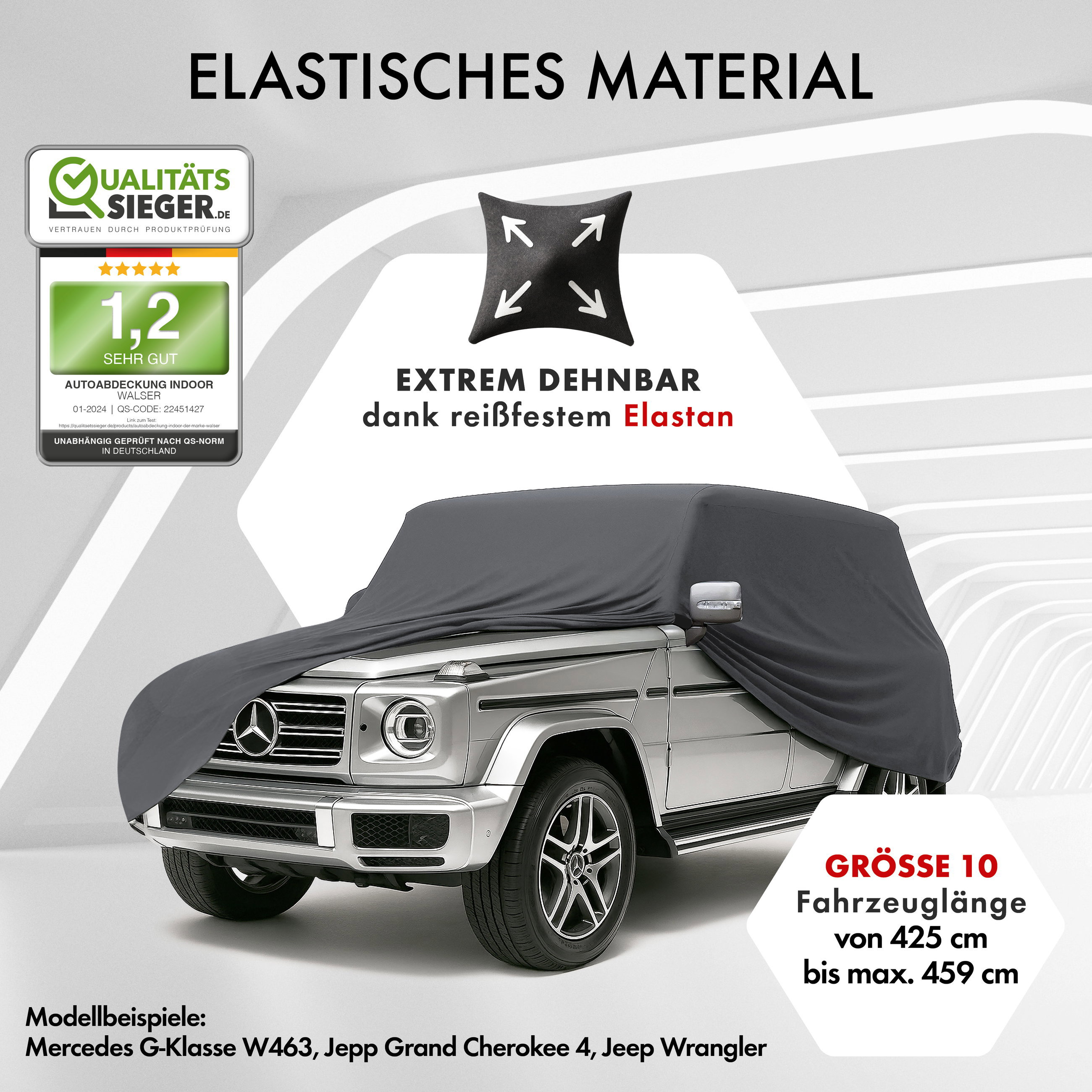 Autoplane Indoor Stretch Plus, PKW-Abdeckplane Größe 10 SUV/VAN anthrazit