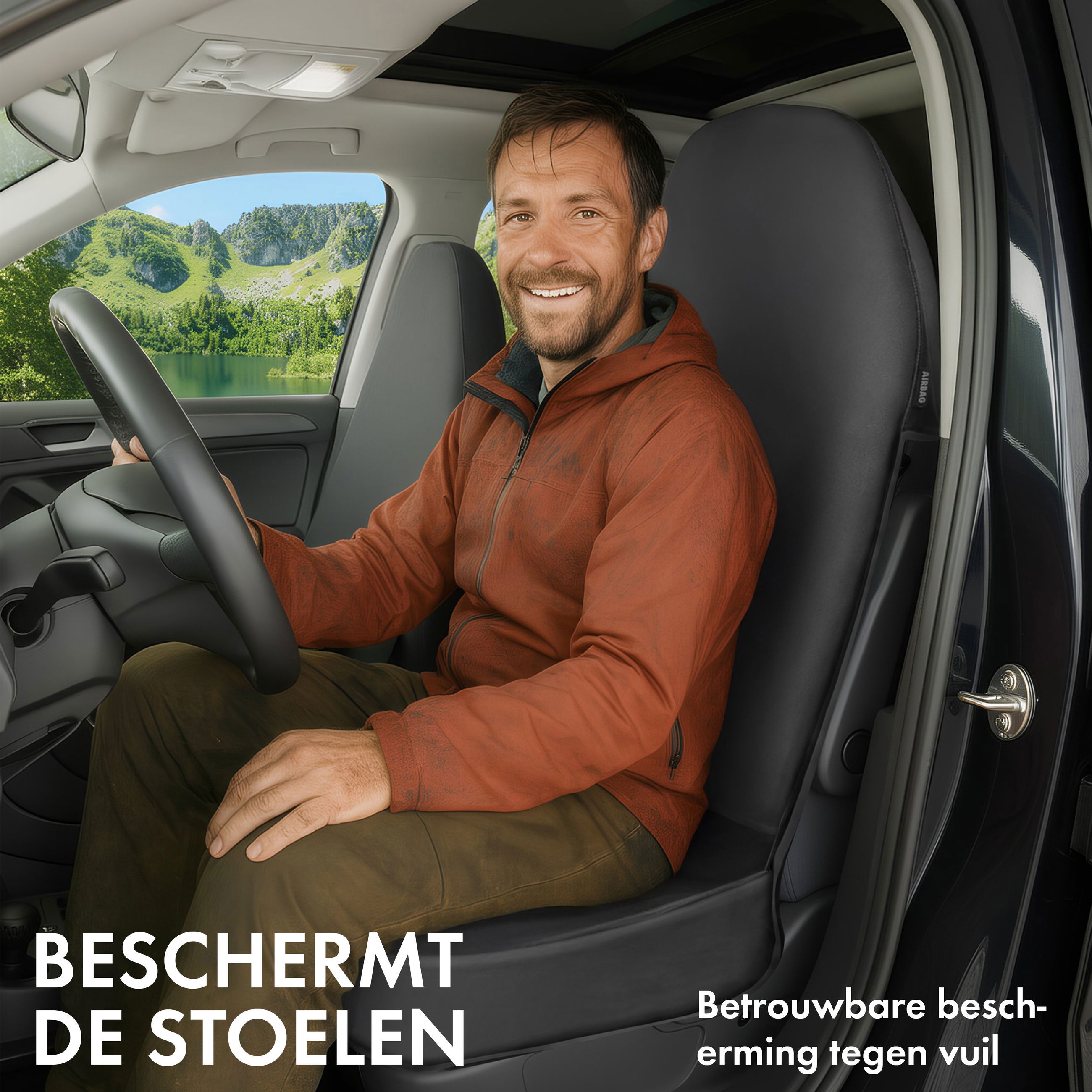 Fahrer, Autositz, Herrenjacke, orange, Fahrsitz
