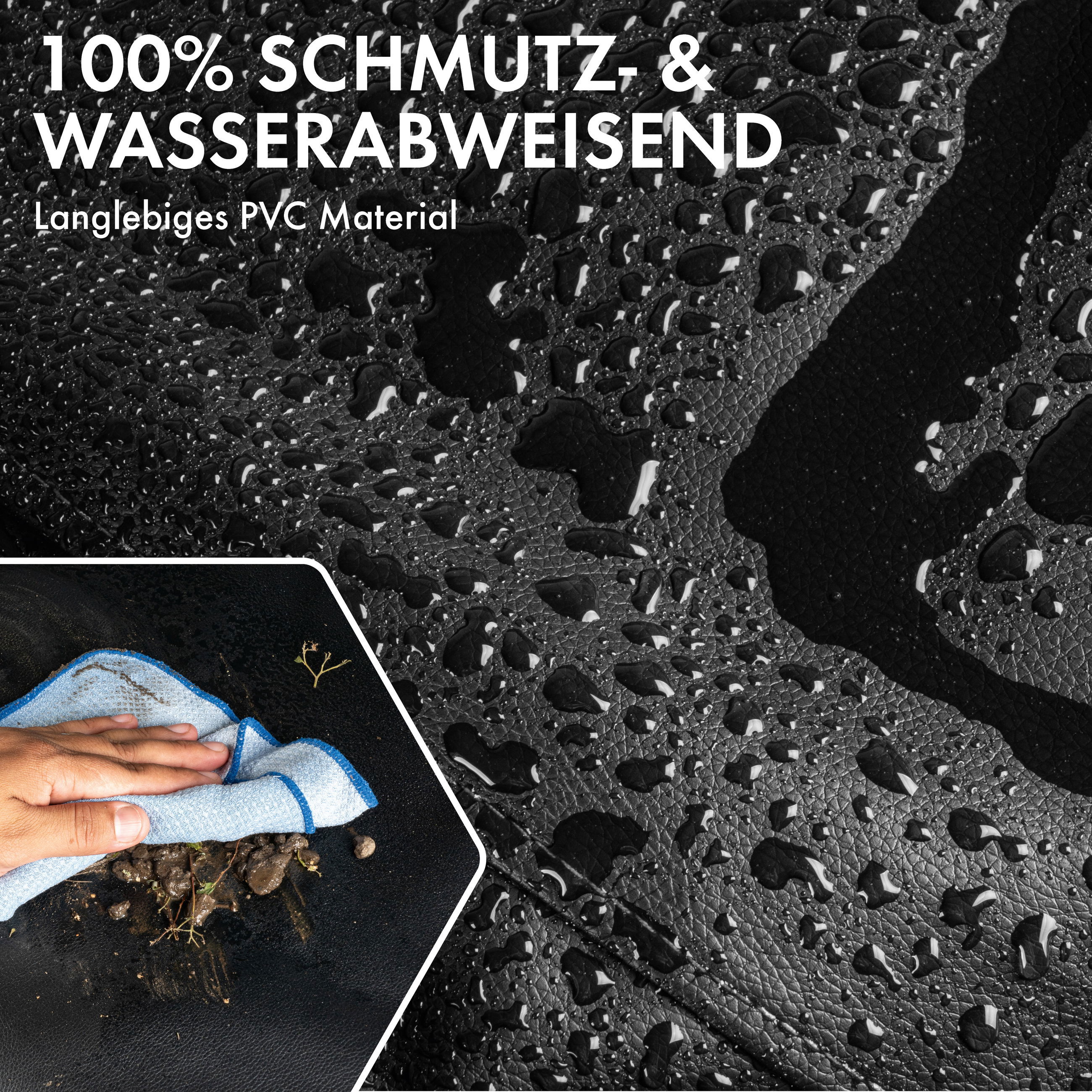 PVC, Grau, Raues Leder, Wasserdicht, Oberflächenstruktur