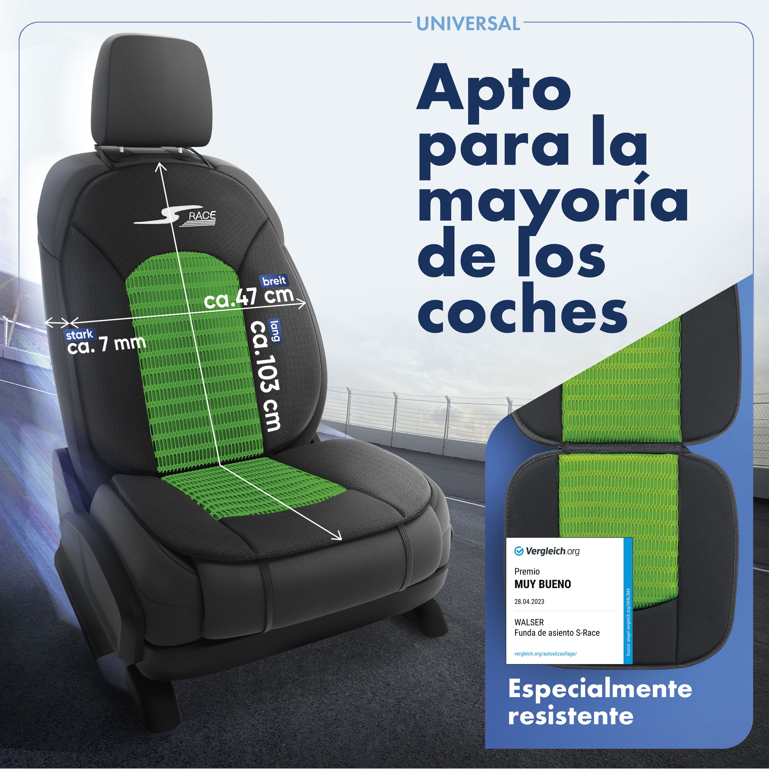 Kissen, Dekoration für Zuhause, Stuhl, Mobiliar, Werbung, Autositzeinlage, Sitzbezug, Grün-Schwarz, Maßangaben, Kopfstütze