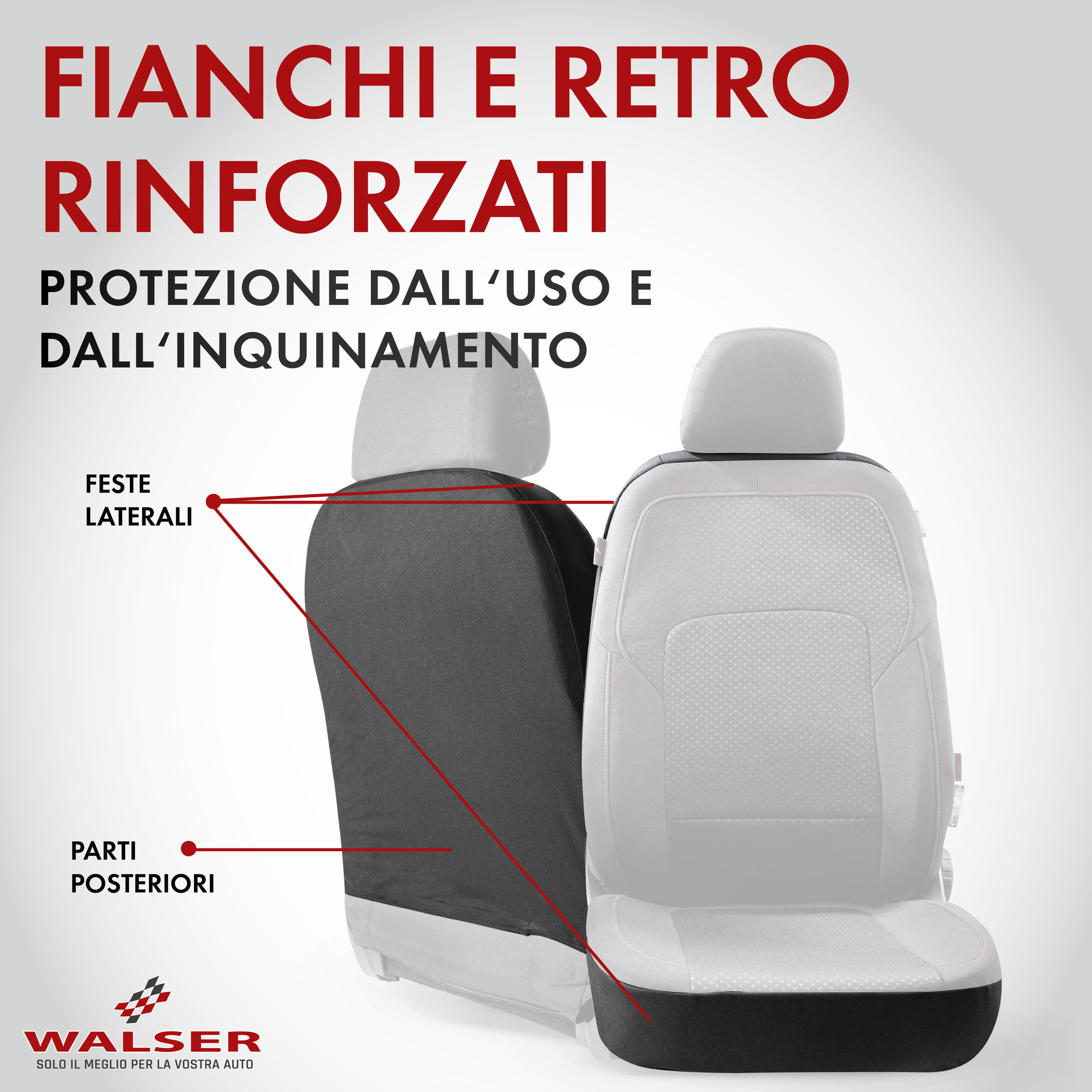 ZIPP IT Premium Coprisedili Logan per due sedili anteriori con sistema di chiusura lampo nero/grigio