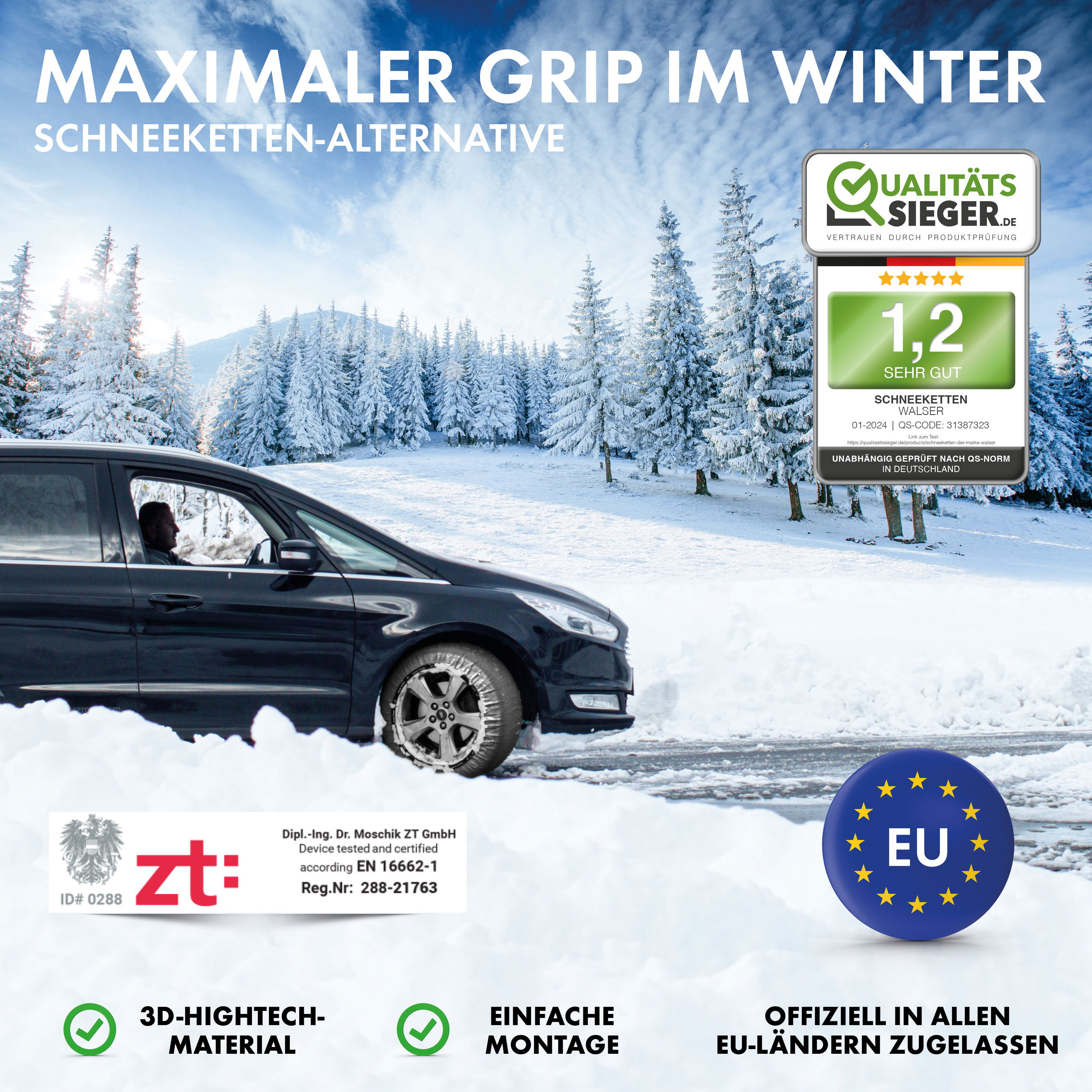 Premium Textile Schneeketten Easygo XL, 2er Set Textil Schneeketten nach EU Norm 16662-1 homologiert, Auto Schneeketten, Auto Schneesocken Winter 2 Stück grau/schwarz Werbung, Plakat, Auto, Person, Rad, Werbung, Plakat, Auto, Person, Rad, Werbung, Plakat, Auto, Person, Rad, Werbung, Plakat, Auto, Person, Rad, Werbung, Plakat, Auto, Person, Rad, Werbung, Plakat, Auto, Person, Rad