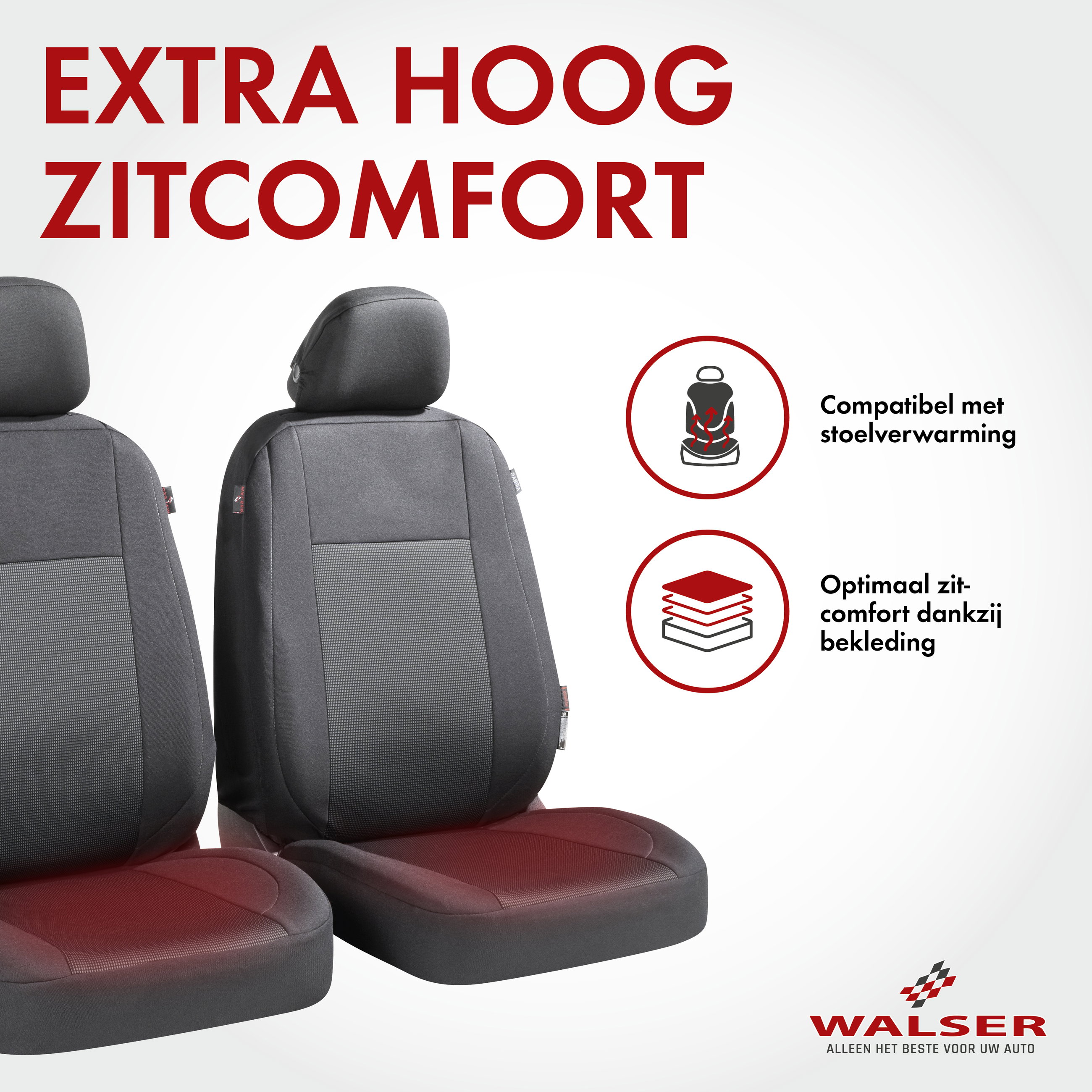 Premium Autostoelbekleding Ardwell met Zipper ZIPP-IT, Autostoelhoes set, 2 stoelbeschermer voor voorstoel, 1 stoelbeschermer voor achterbank zwart/grijs