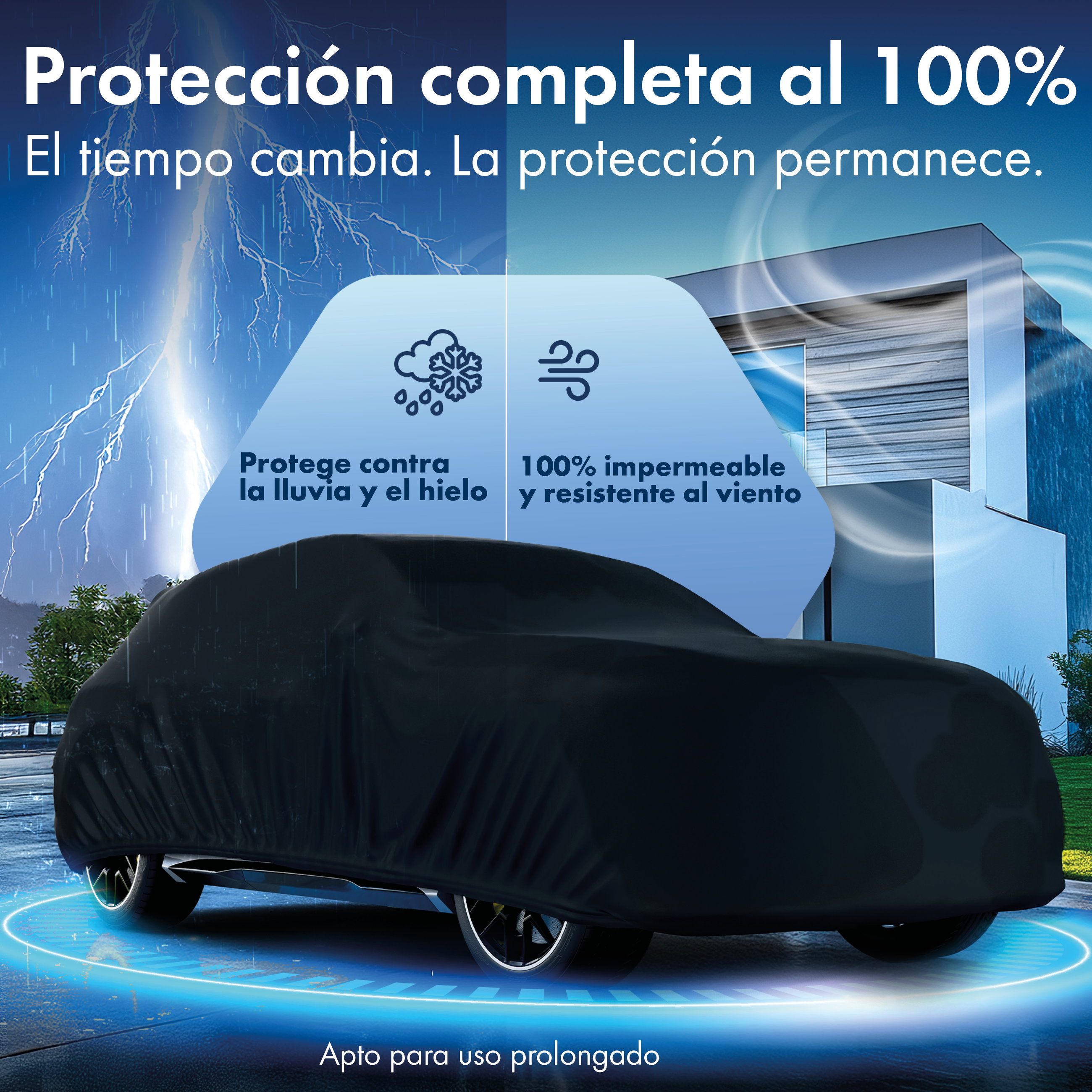 Cubierta protectora de coche All Weather, funda de coche funda integral talla 7 SUV/furgoneta, funda para coche negro