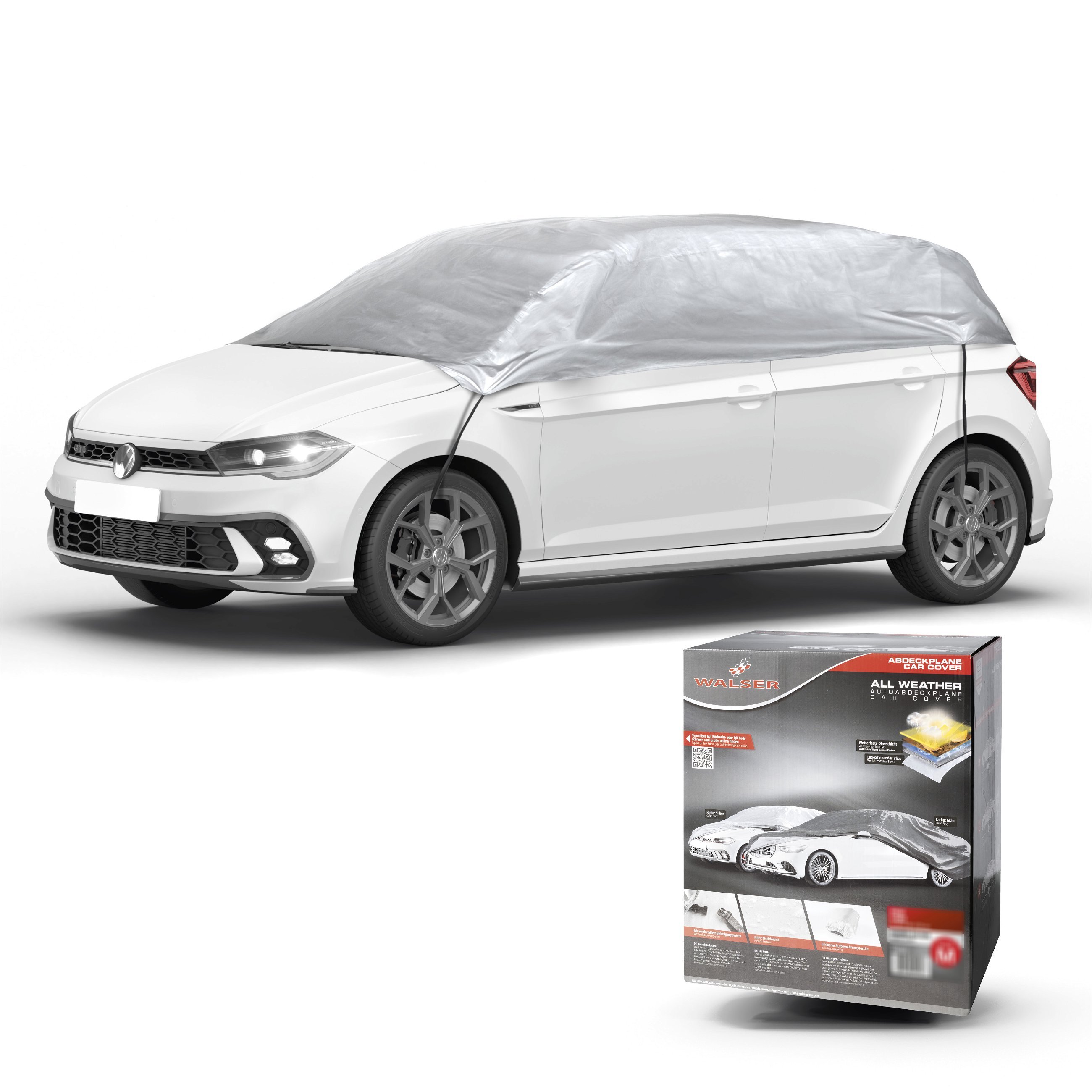 Telone per auto All Weather, telone auto mezzo garage misura M argento