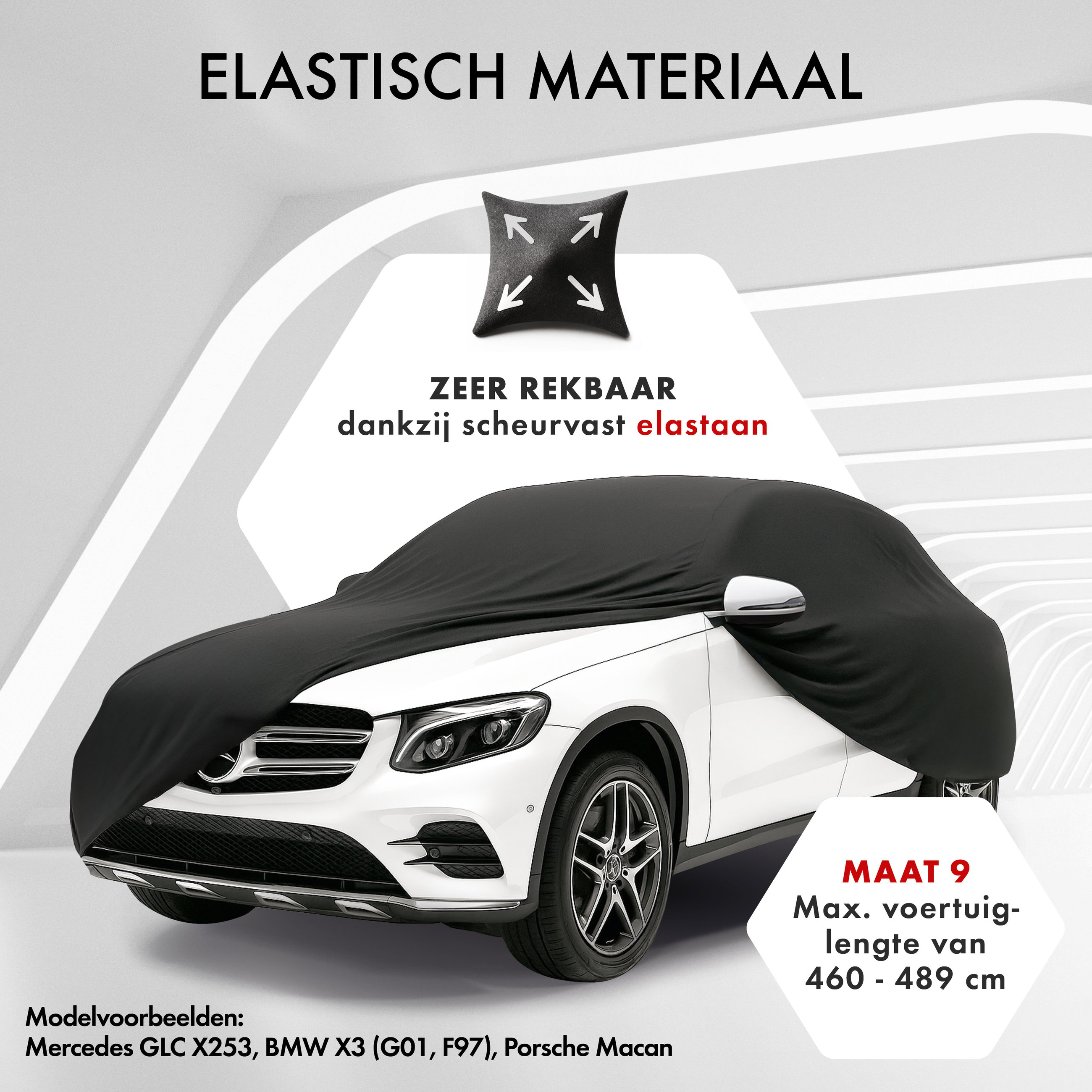 Overtrek Indoor Stretch Plus Maat 9 SUV/VAN zwart