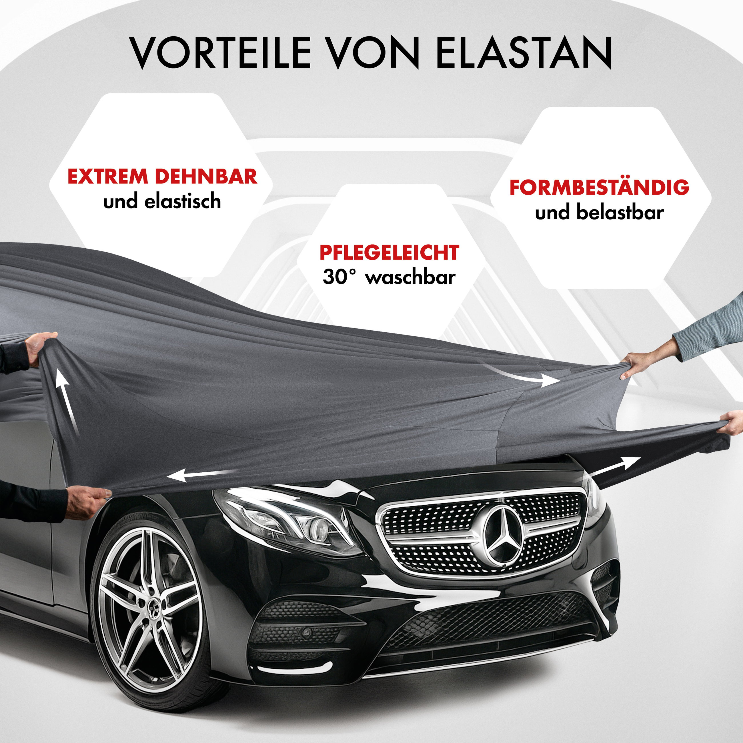 Autoplane Indoor Stretch Plus, PKW-Abdeckplane Größe 3 PKW anthrazit