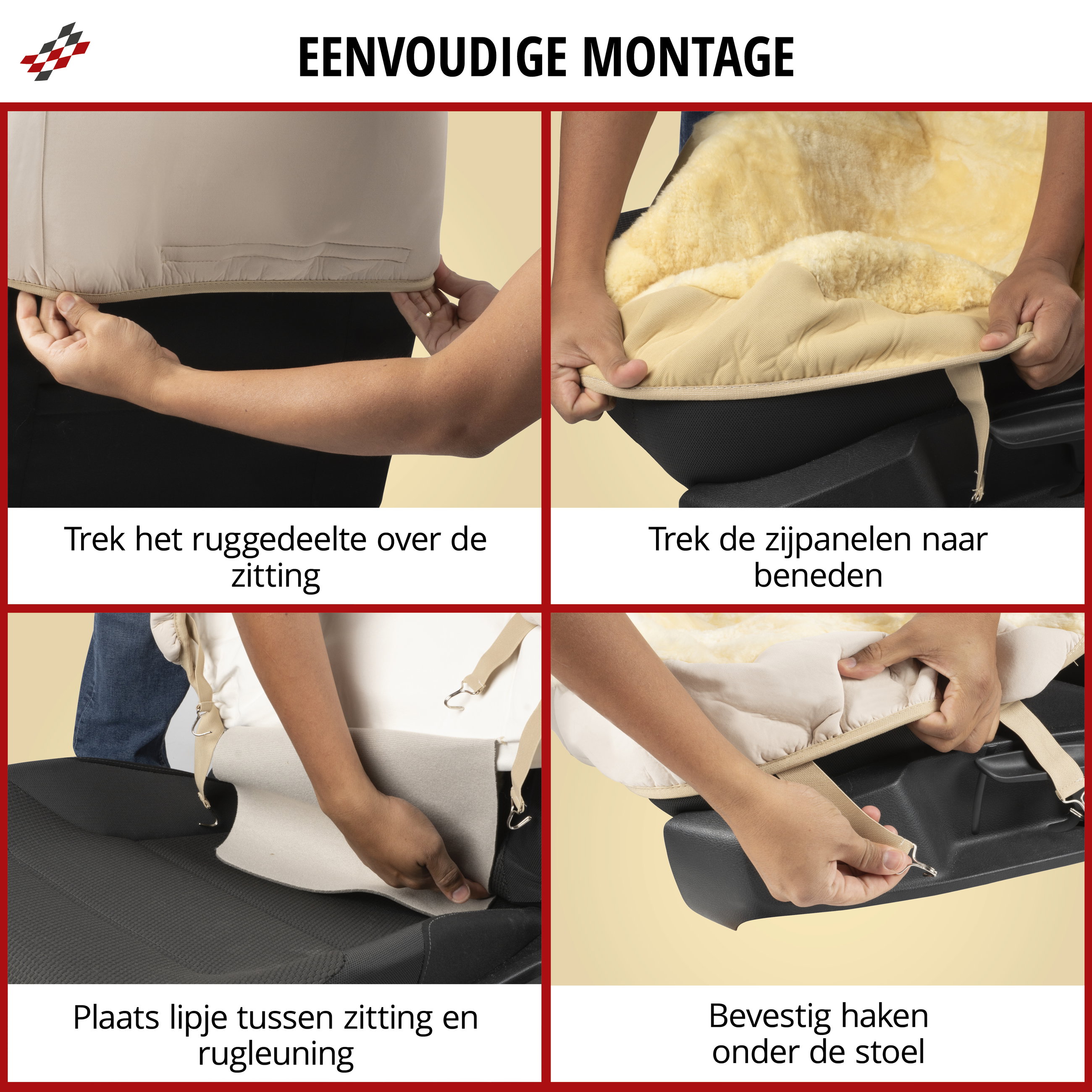 Autostoelhoes Lamsvel antraciet, 1 stuk
