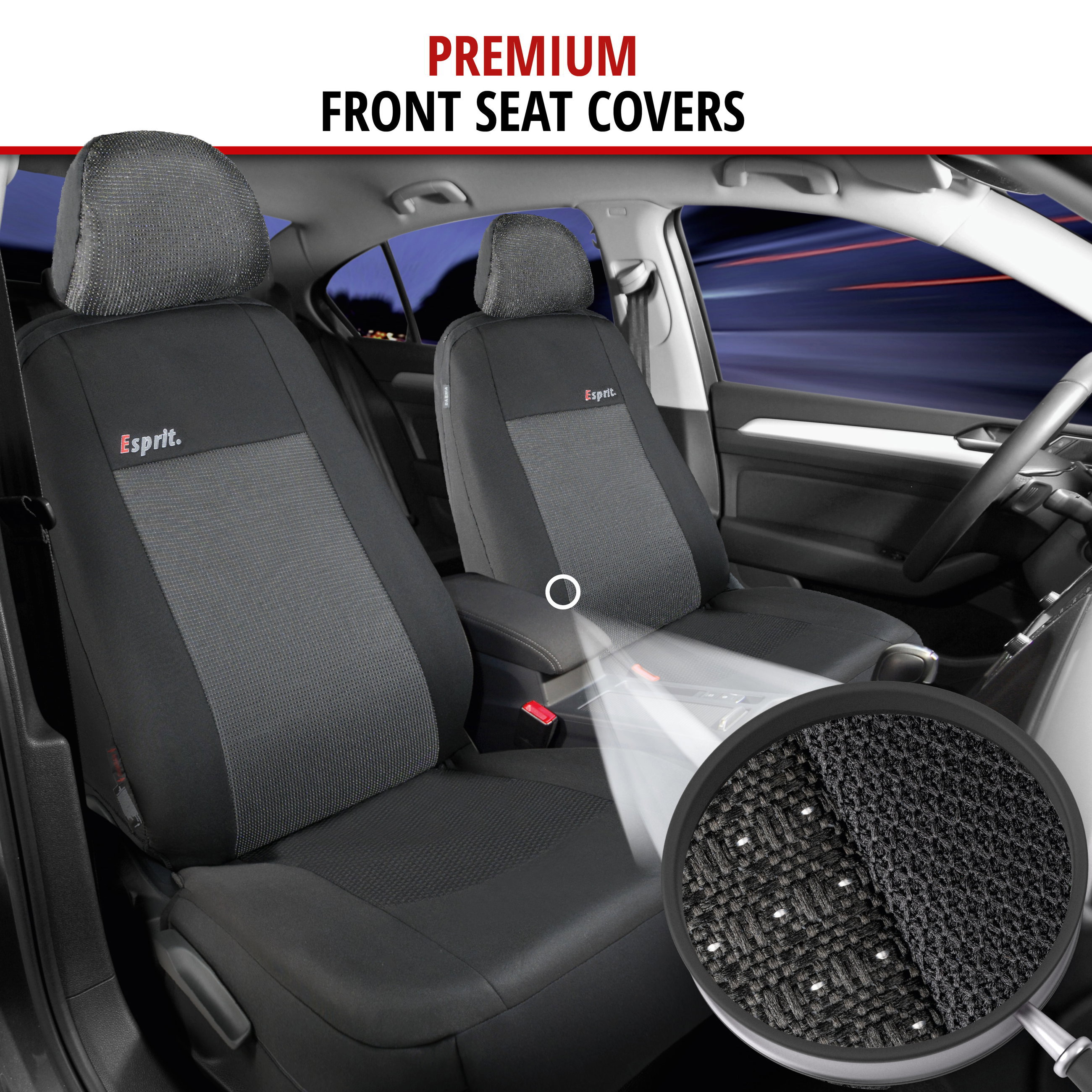 ZIPP IT Premium Esprit car seat covers complete set with zip system, normal seats