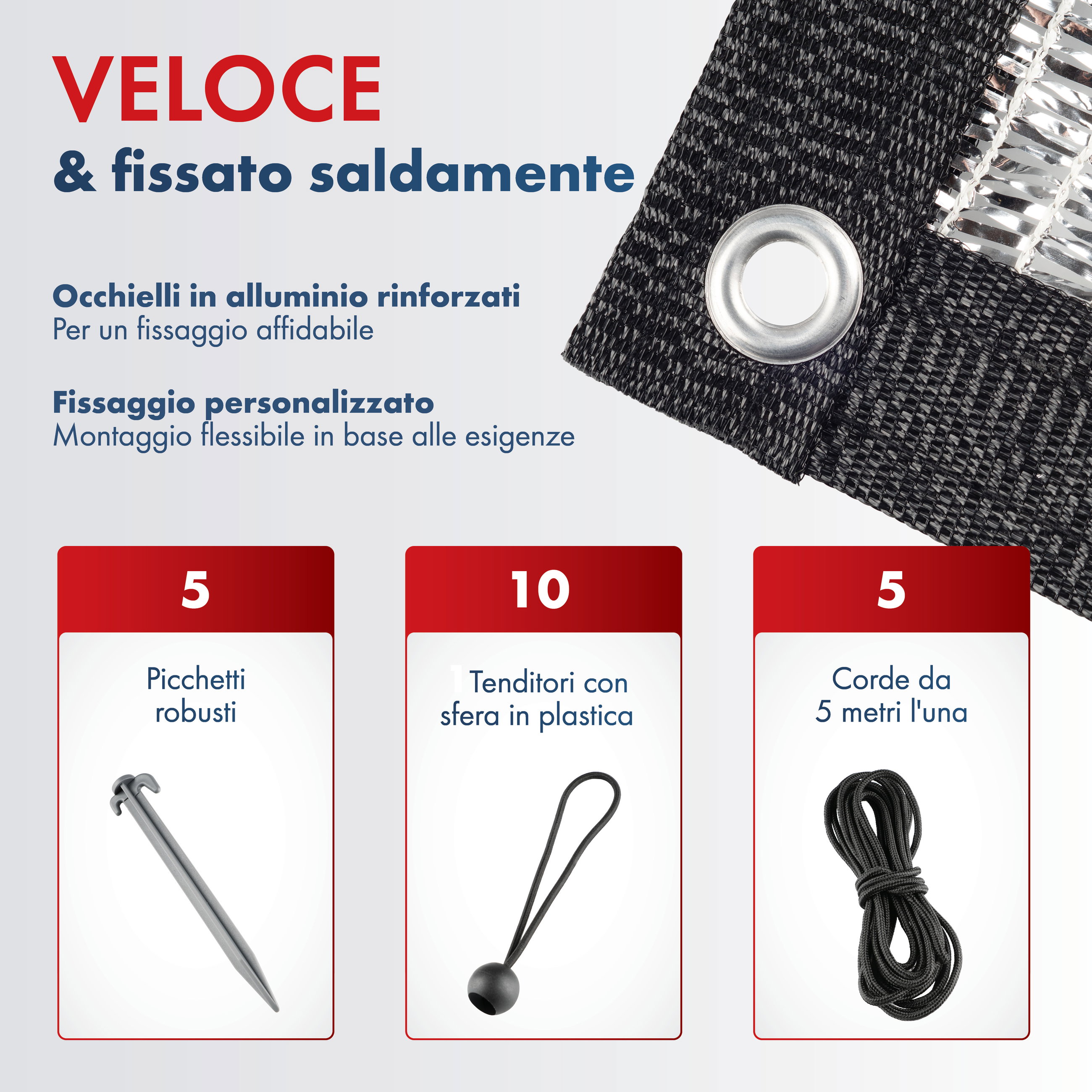 Rete parasole Stay Cool, rete ombreggiante per auto (fino a 20 °C piu fresco), protezione solare per cani con protezione UV, vela ombreggiante, ombreggiatore per auto argento 4x6m