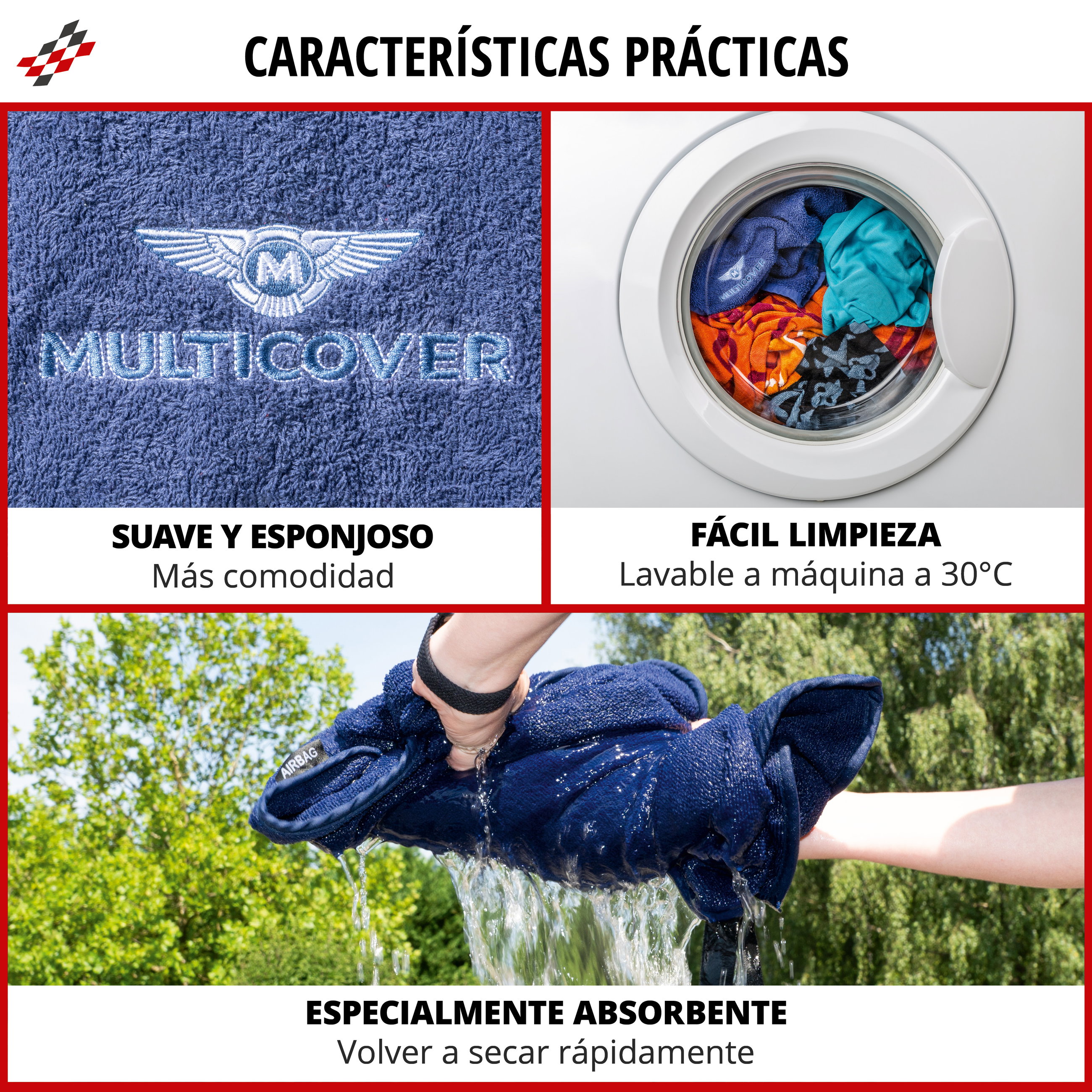 Coche-protector de asiento Multicover, coche-cojín de asiento lavable marineblau, 1 pieza