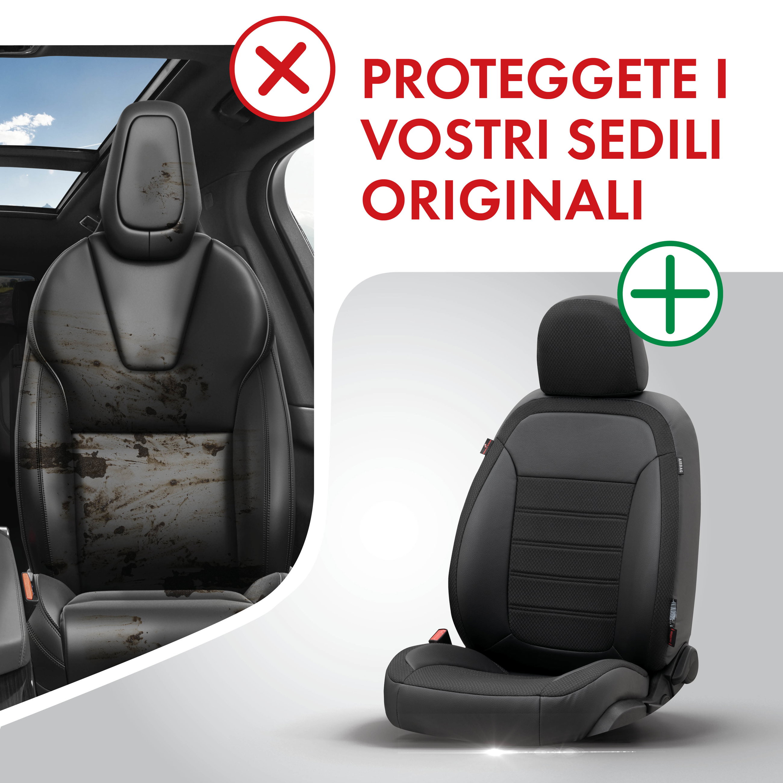 Coprisedili Aversa per BMW X3 (F25) 09/2010-08/2017, 2 coprisedili per sedili normali