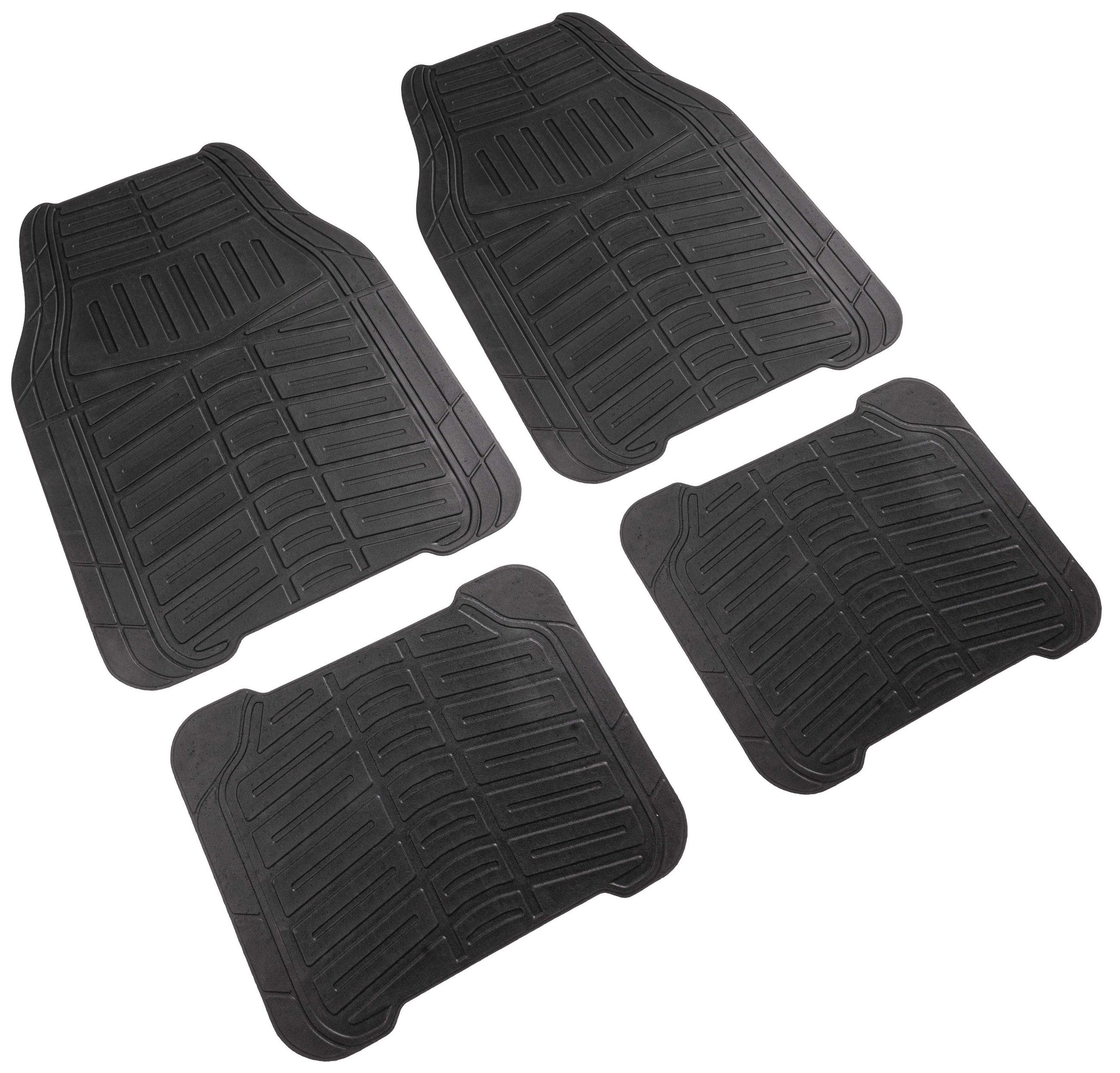 Tapis de sol en caoutchouc Virtus, set de 4 tapis de sol à découper facilement, tapis antidérapants pour voitures de taille universelle, noir Tapis de sol en caoutchouc Virtus, set de 4 tapis de sol à découper facilement, tapis antidérapants pour voitures de taille universelle, noir