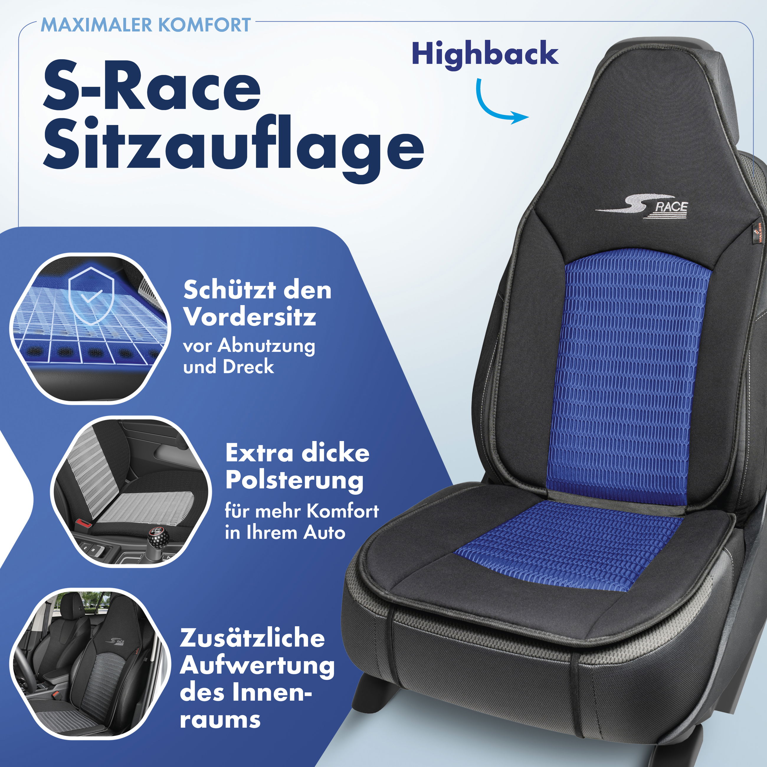 Kissen, Dekoration für Zuhause, Stuhl, Auto, Fahrzeug, Kissen, Dekoration für Zuhause, Auto, Fahrzeug, Autositz, auto, car, seat, sitzauflage, blue