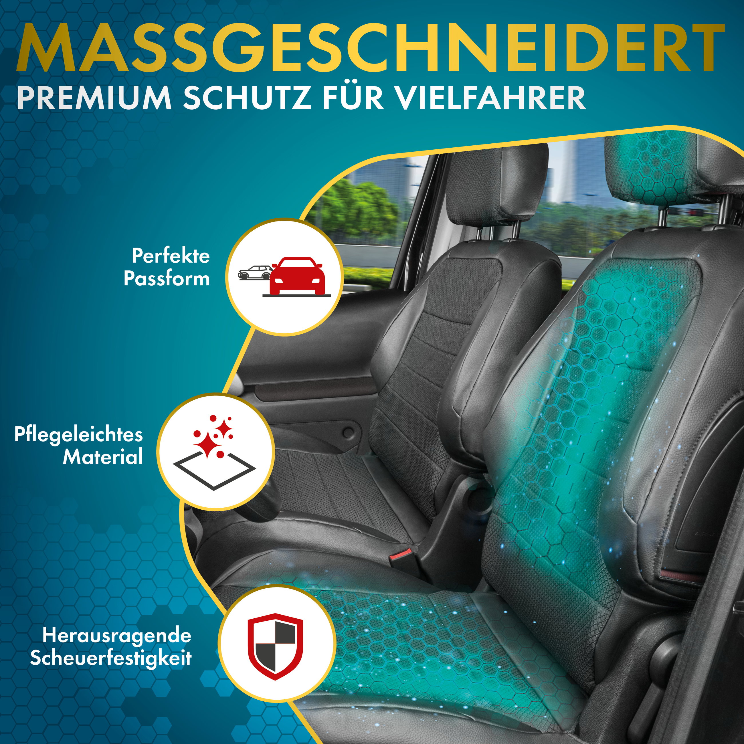 Passform Premium Sitzbezug für Iveco Daily V 2011-02/2014, 2 Einzelsitzbezüge vorne