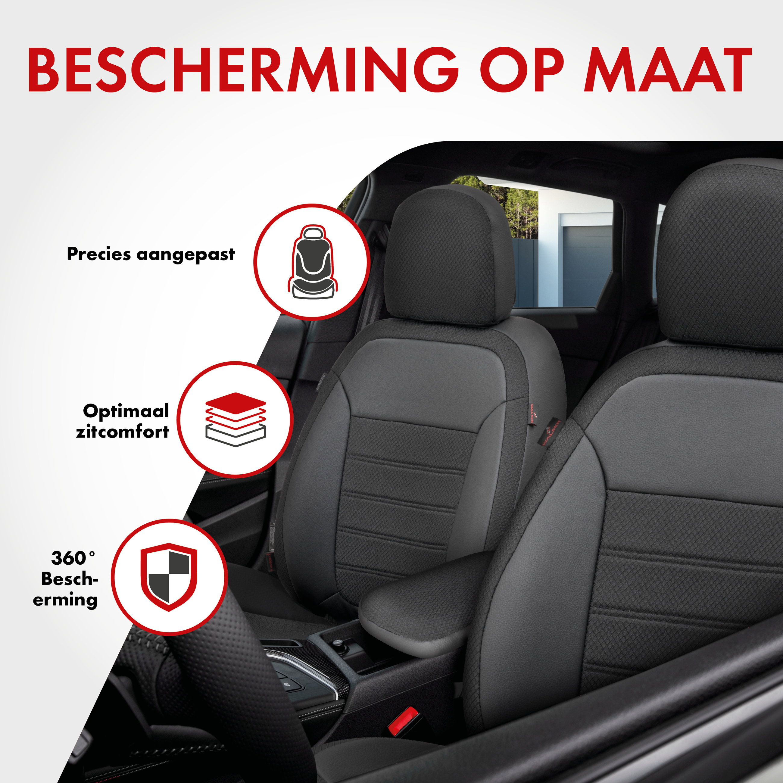Auto stoelbekleding Aversa geschikt voor BMW X3 (F25) 09/2010-08/2017, 2 enkele zetelhoezen voor standard zetels