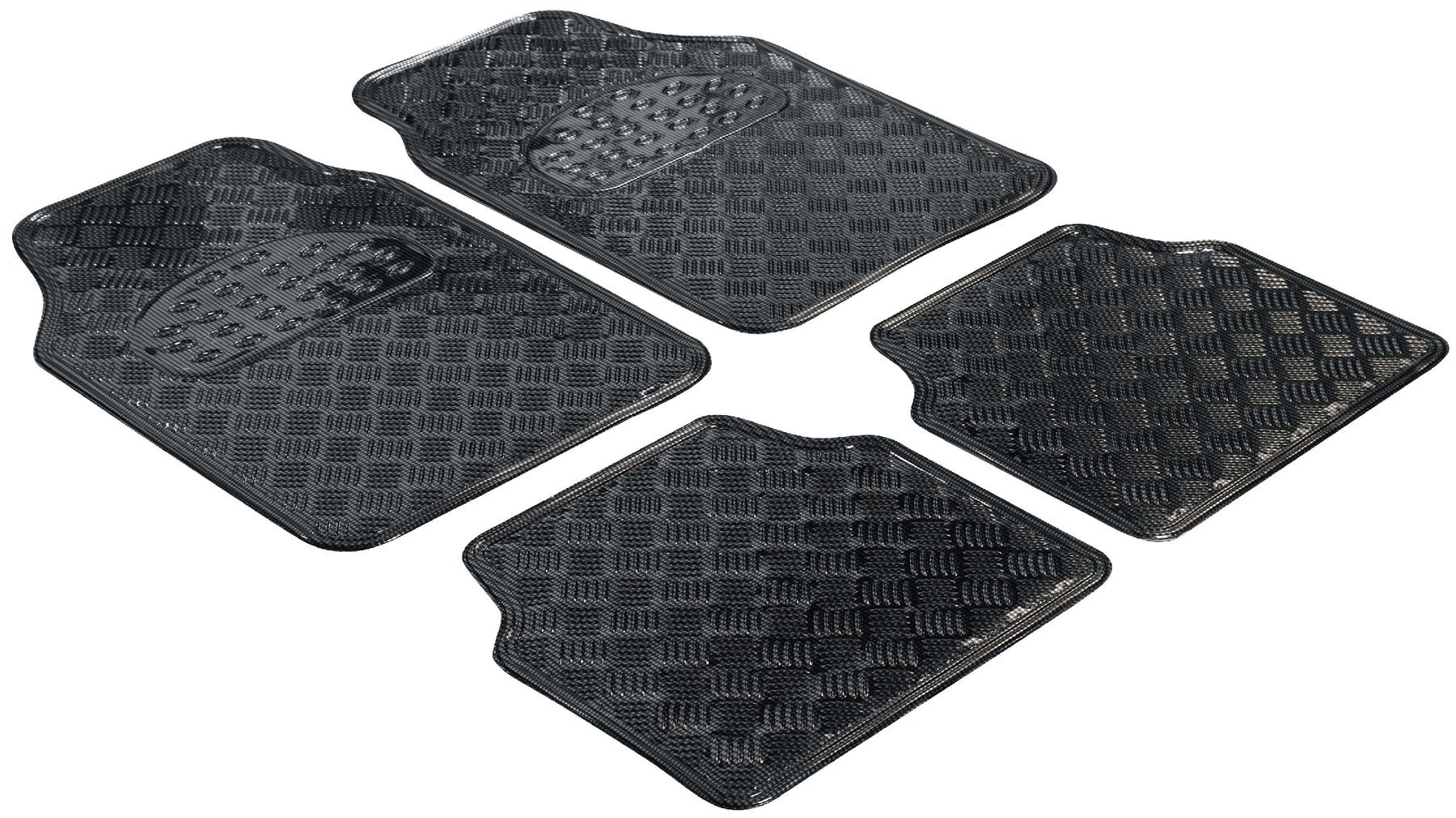 Auto-Gummimatten Metallic Riffelblech-Look carbon