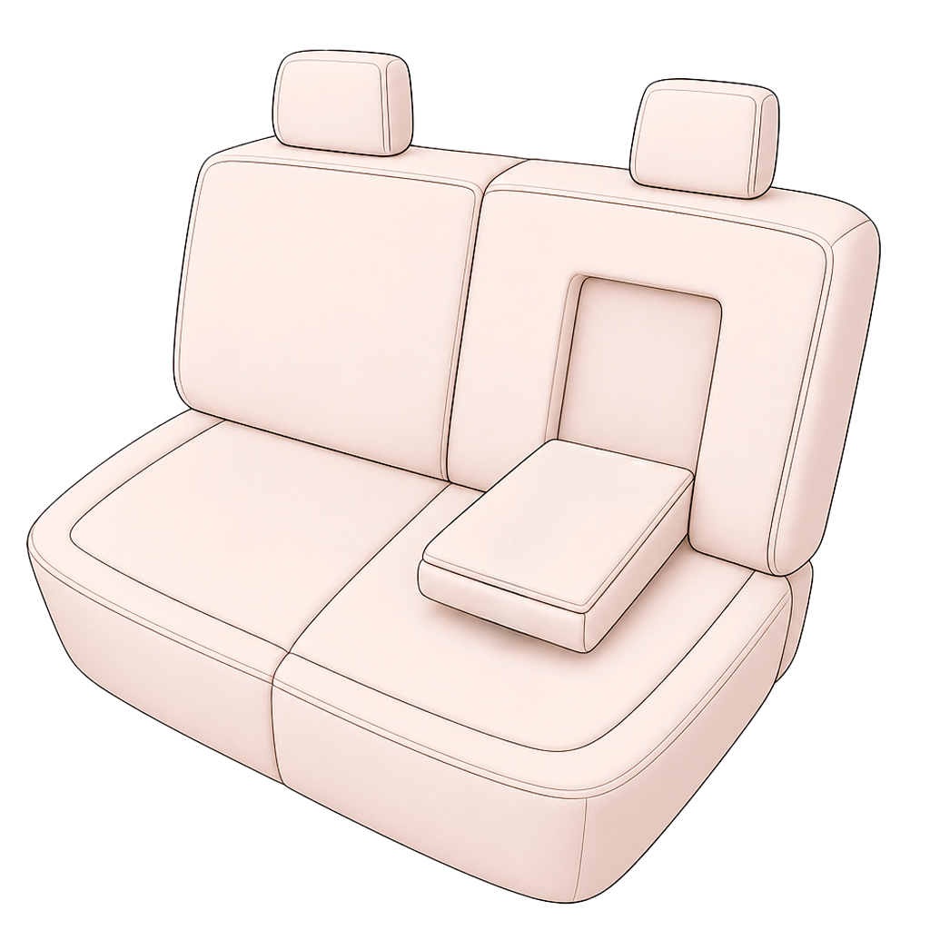 Ford Transit V363/Transit Connect V408 kompatibler Sitzbezug Stoff, passgenau für Doppelbank vorne Sitzbank teilbar, robuste Sitzbezüge Transporter/Van anthrazit