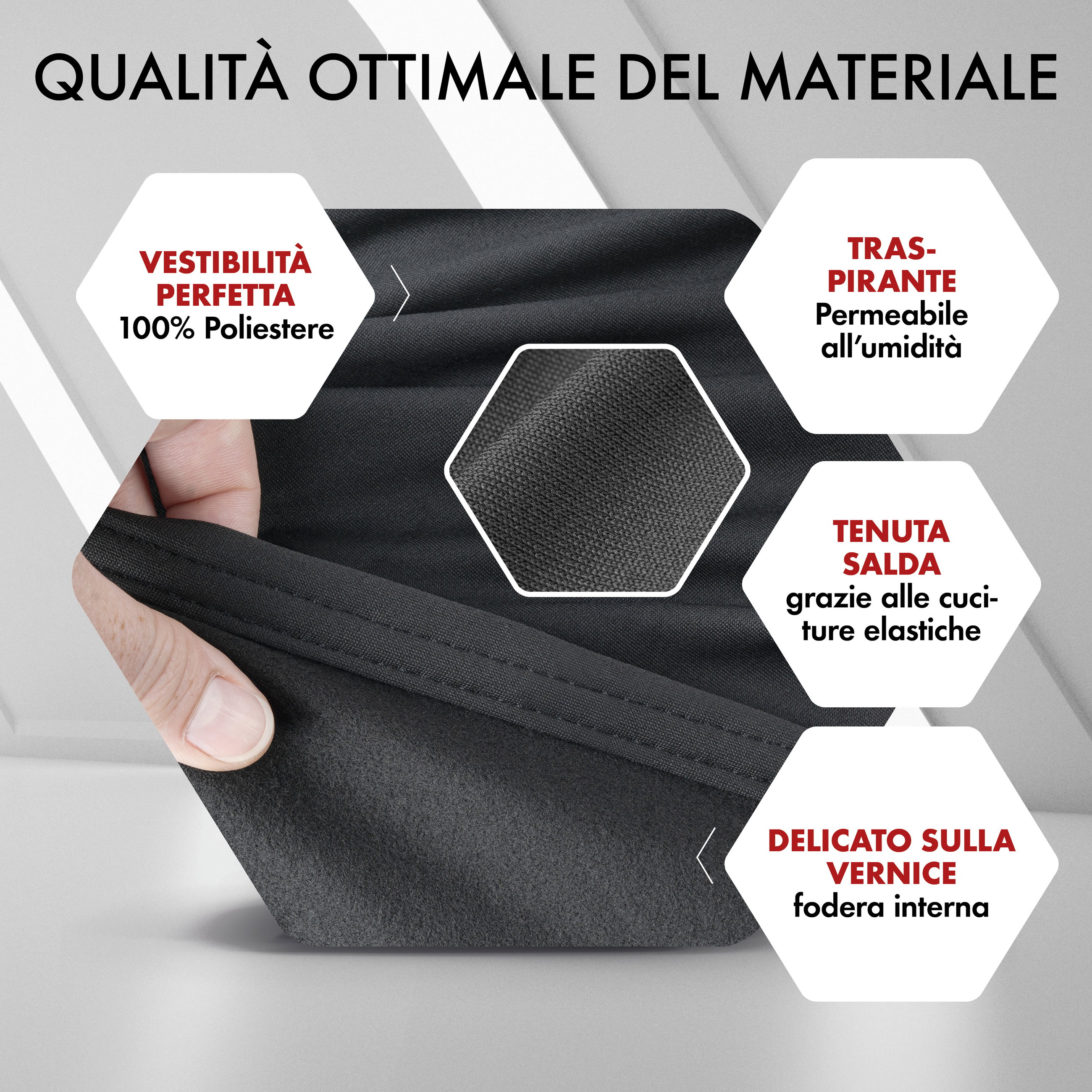 Telo Copriauto da interno Indoor Stretch, Copertura protettiva per uso interno Misura 2 Auto rosso