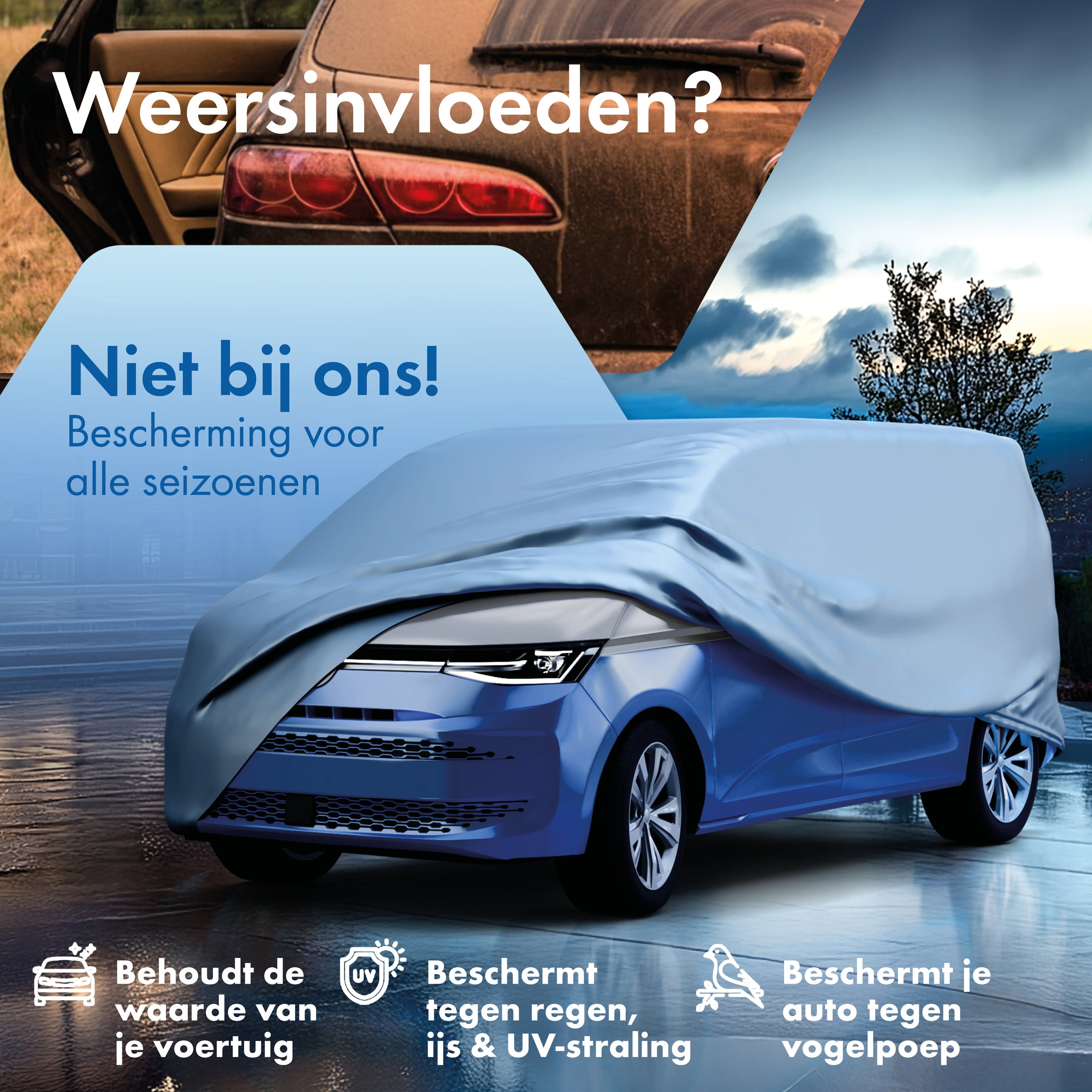 Dekzeil voor auto All Weather, Bus dekzeil Maat 11 zilver