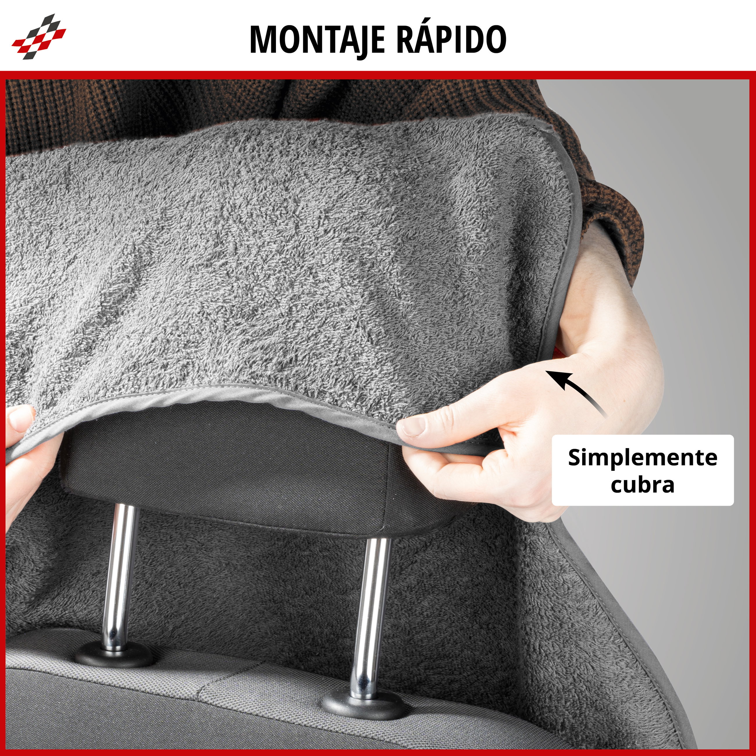 Coche-protector de asiento Multicover, coche-cojín de asiento lavable gris, 1 pieza
