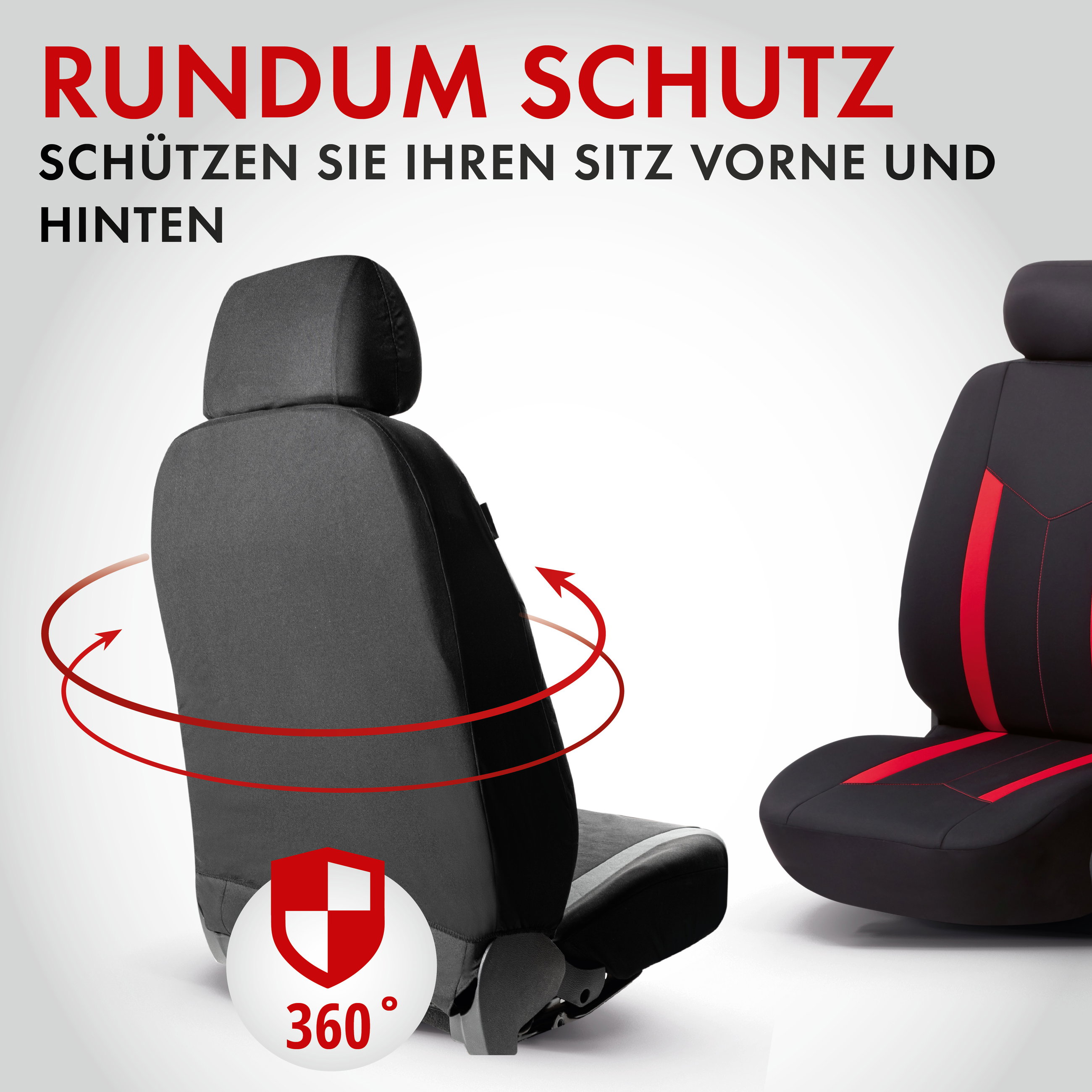 Autositzbezug Hastings, PKW-Schonbezüge Komplettset schwarz/rot