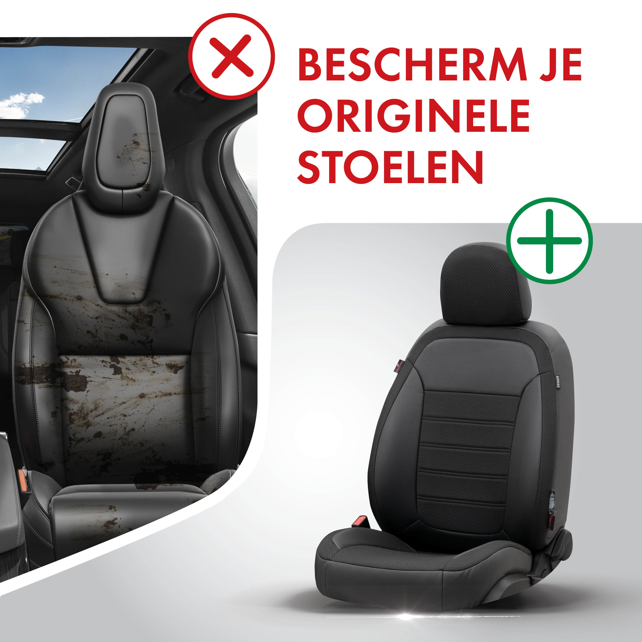 Auto stoelbekleding Aversa geschikt voor BMW X3 (F25) 09/2010-08/2017, 2 enkele zetelhoezen voor standard zetels