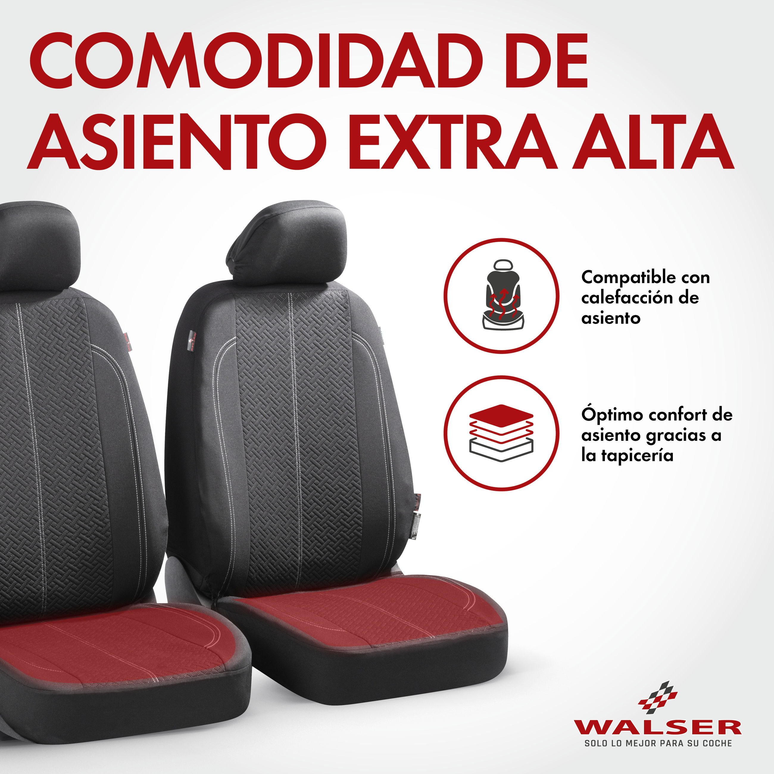Funda de asiento ZIPP-IT Tratto, fundas protectoras de coche para 2 asientos delanteros con sistema de cremallera negro