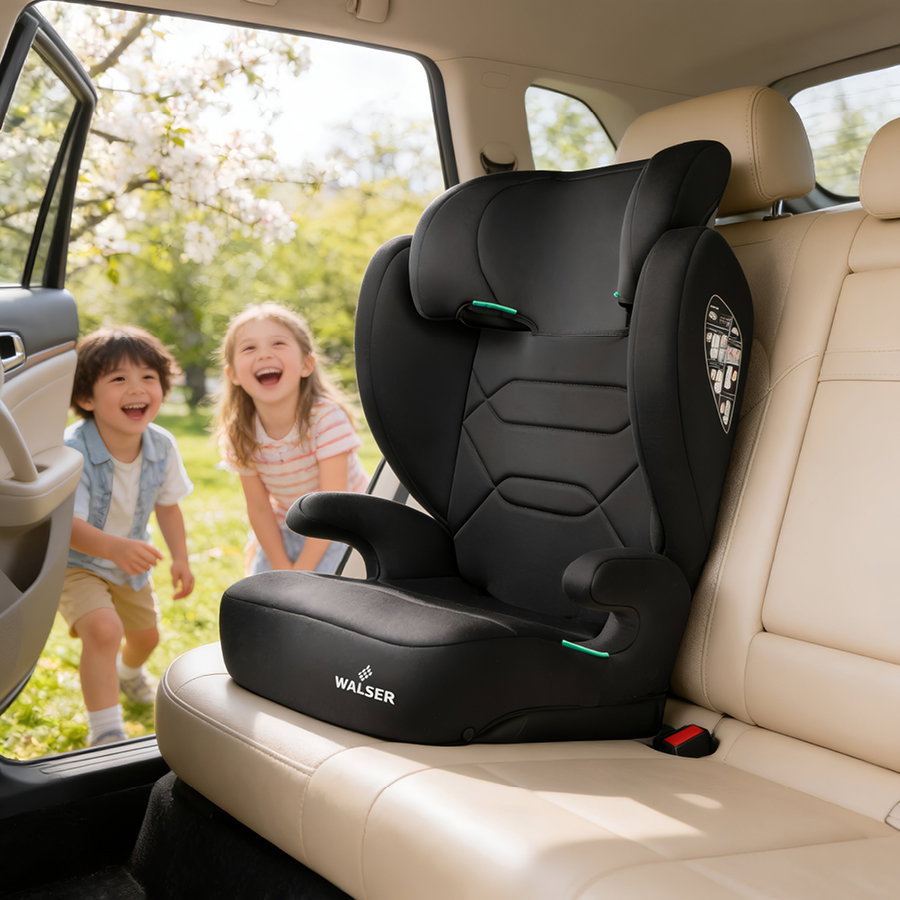 Autokindersitz, Kindersitz, Gurtführung, Schwarz, Sitzbezug-Beige