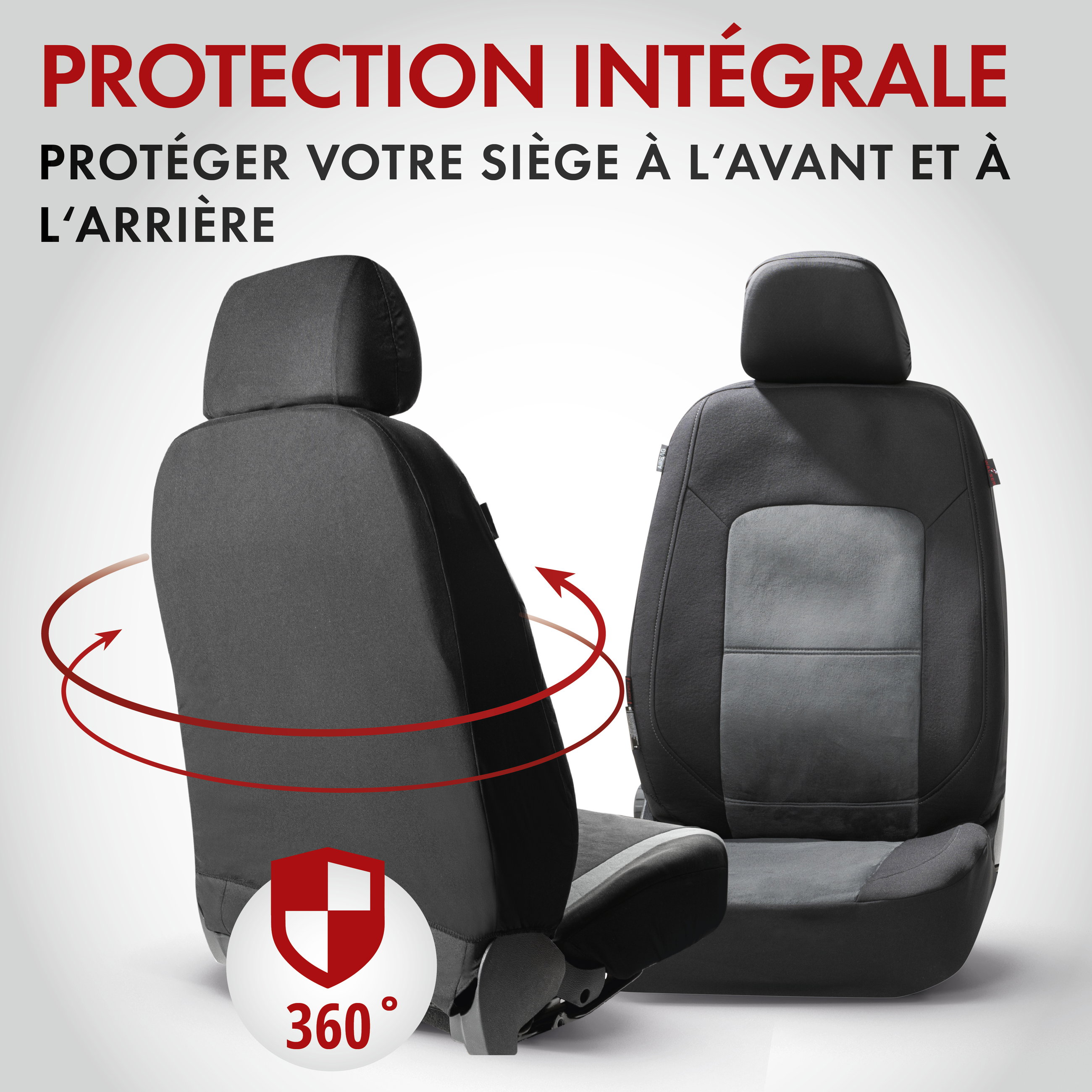 ZIPP IT Premium Housse de sièges Ellington pour deux sièges avant avec système de fermeture éclair noir/gris