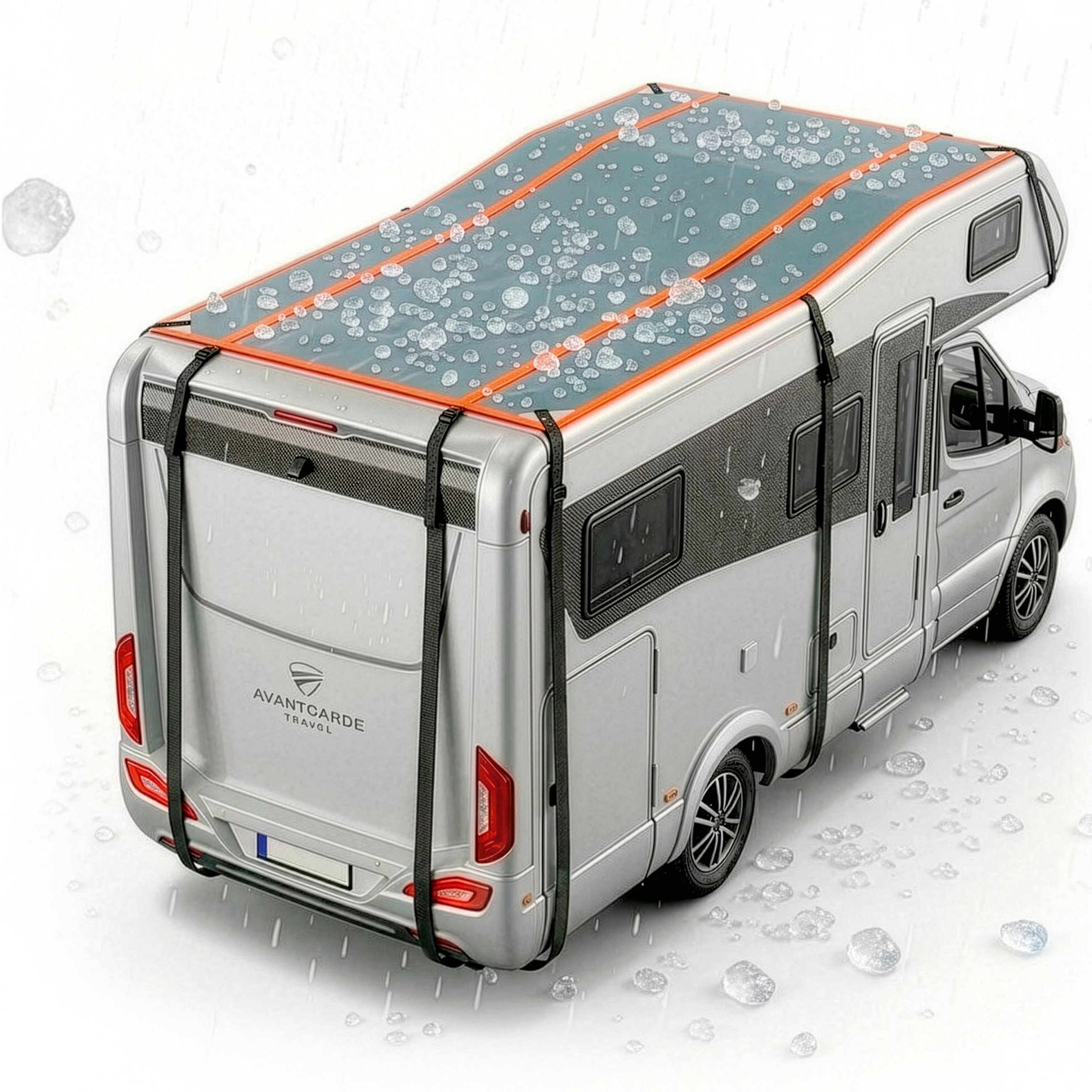 Camping-car/Caravane Housse de protection anti-grele Perma Protect, Taille L (350 x 290 cm), protection anti-grele jusqu'a 1,9 cm, argent