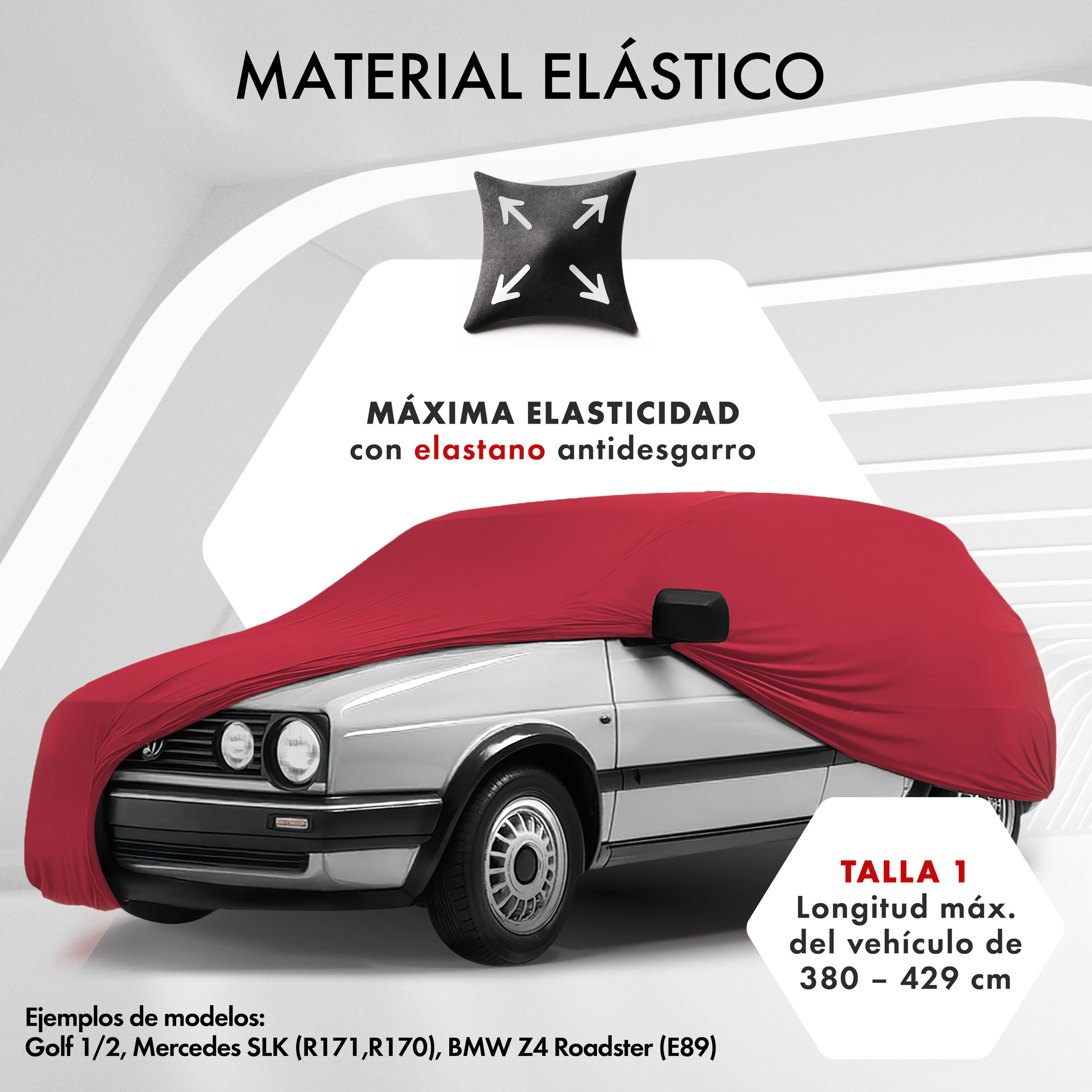Funda de coche interior Stretch Plus, cubierta protectora de coche talla 1 coche rojo