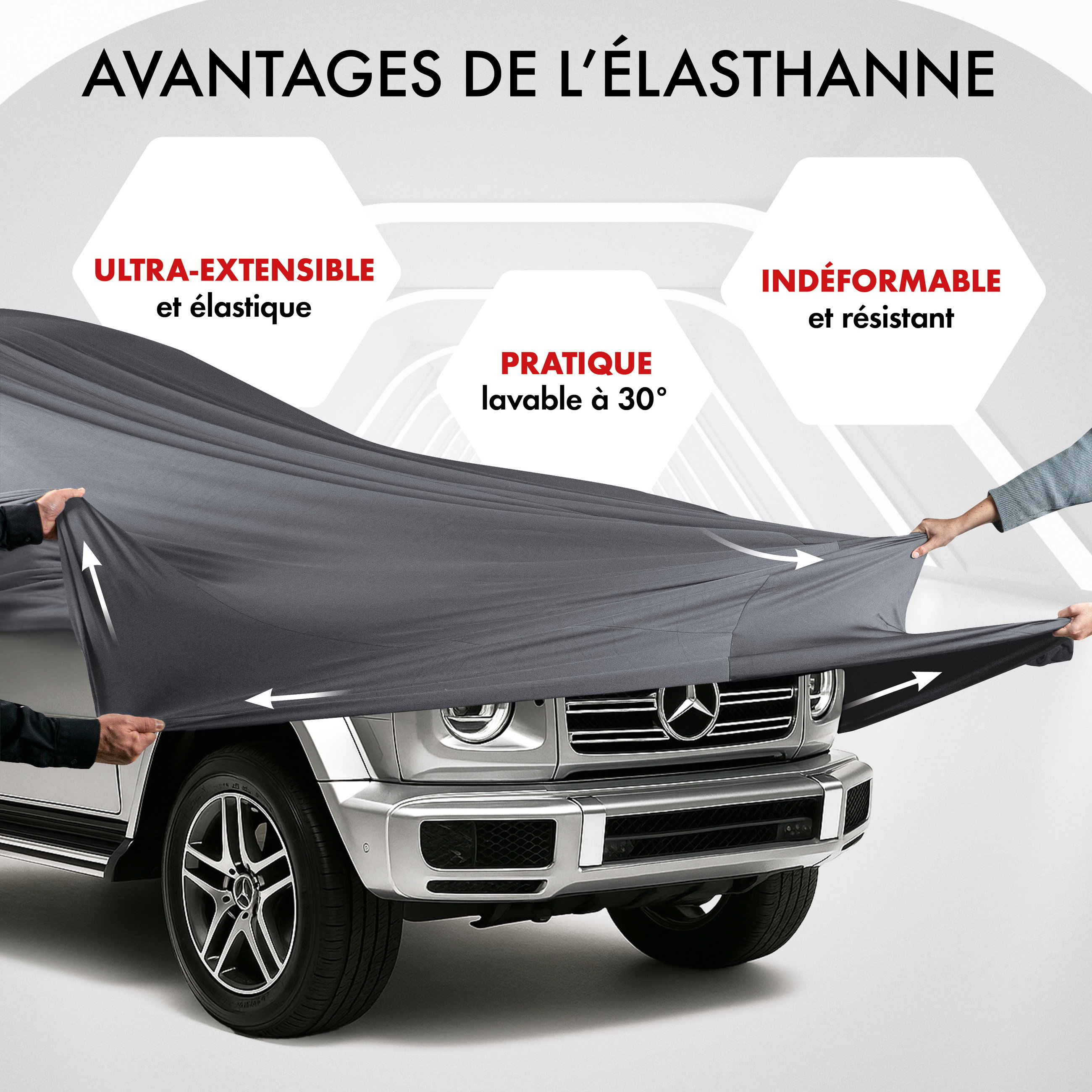 Premium housse de voiture Indoor Stretch, bâche complet pour l'interieur Plus taille 10 SUV/VAN anthracite