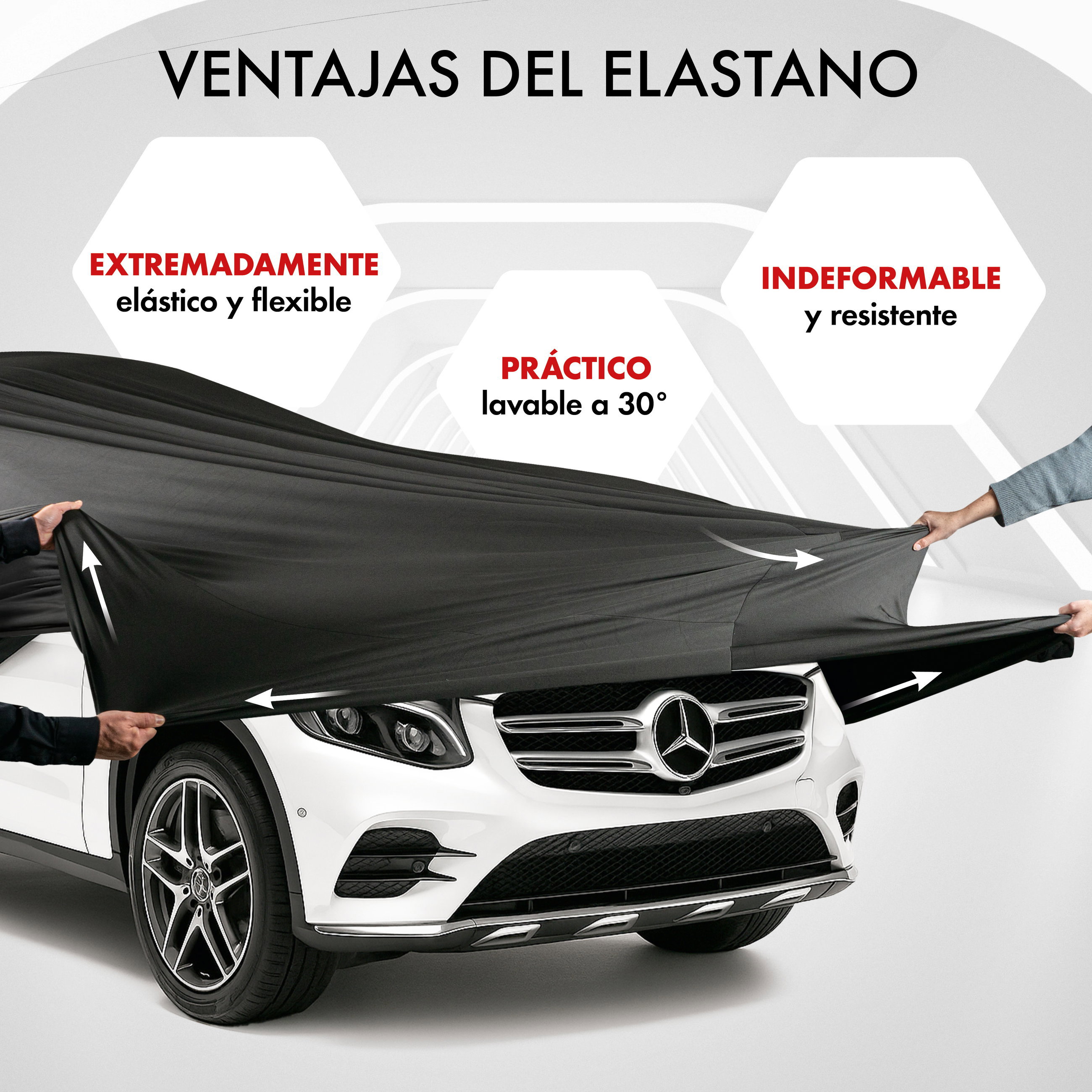 Funda de coche interior Stretch Plus, cubierta protectora de coche talla 9 SUV/furgoneta negro