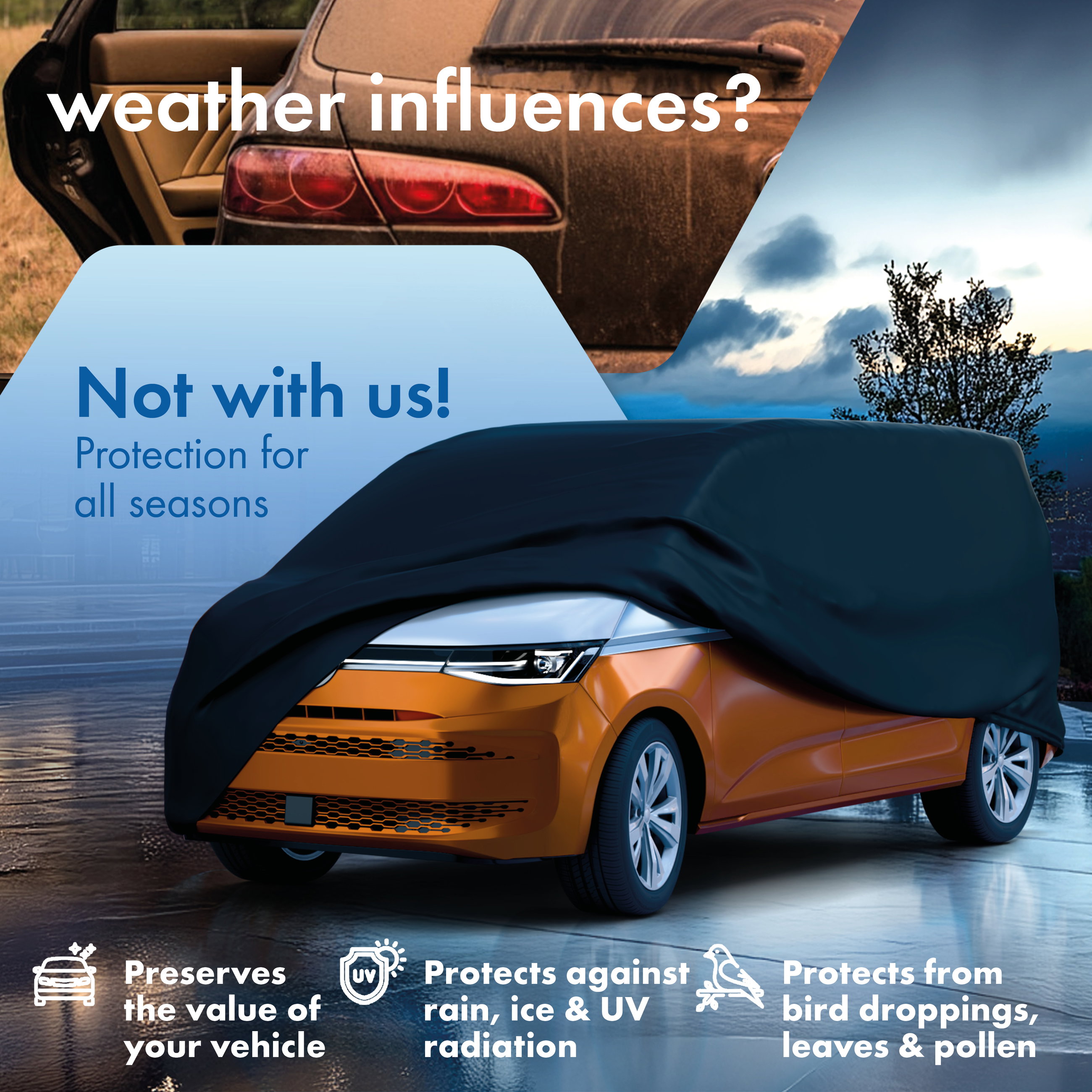 Car cover All Weather, bus car cover size 11 black