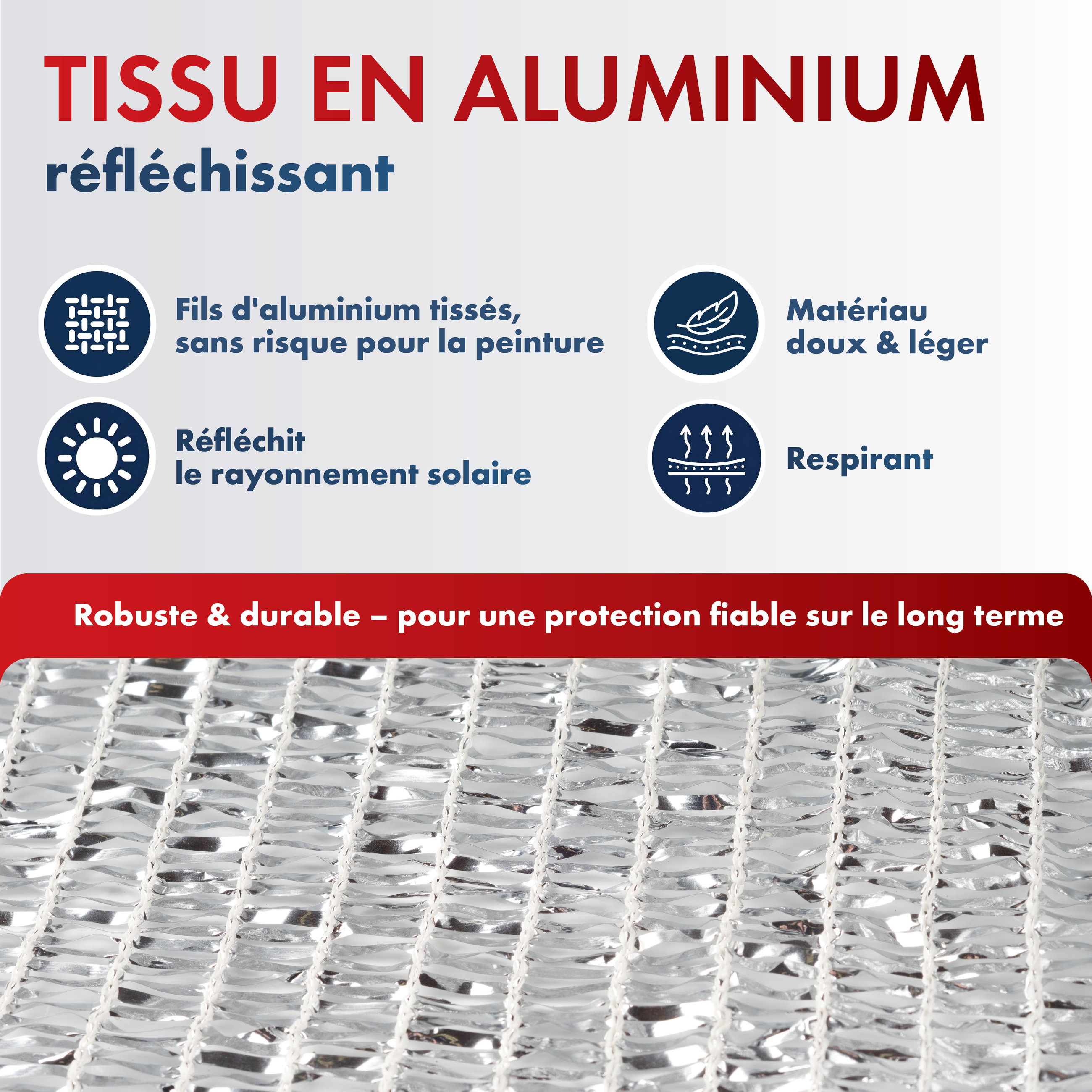 Filet pare-soleil Stay Cool, filet d'ombrage pour voiture (jusqu'à 20 °C plus frais), protection solaire pour chien avec protection UV, voile d'ombrage, pare-soleil pour voiture argent 4x6m