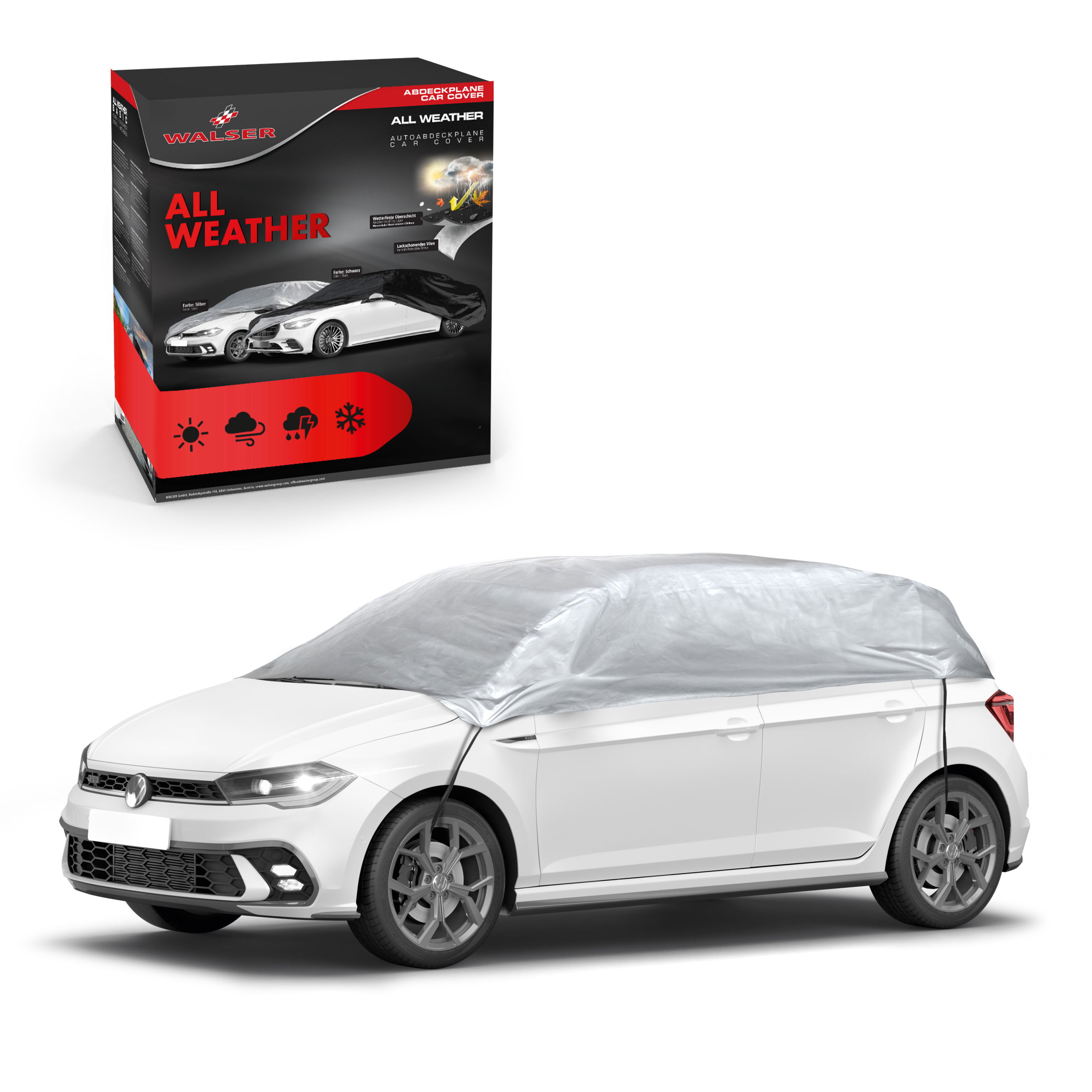 Abdeckplane Auto All Weather, Autoplane Halbgarage Größe XL, Autoabdeckung silber Abdeckplane Auto All Weather, Autoplane Halbgarage Größe XL, Autoabdeckung silber