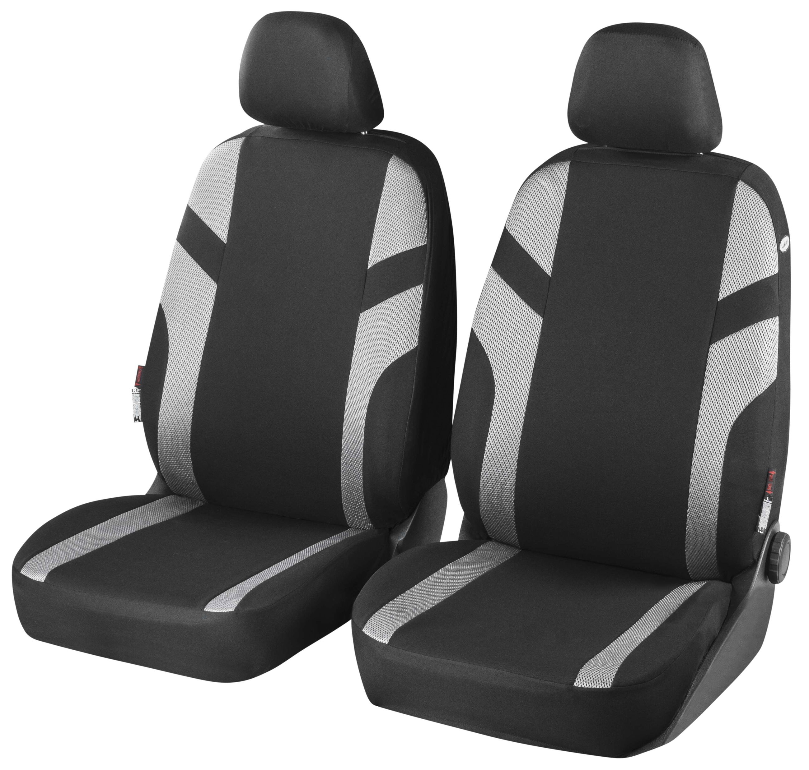 Housse de siège auto Stripe 2VS 2pcs 2NS gris-noir - ignifugé