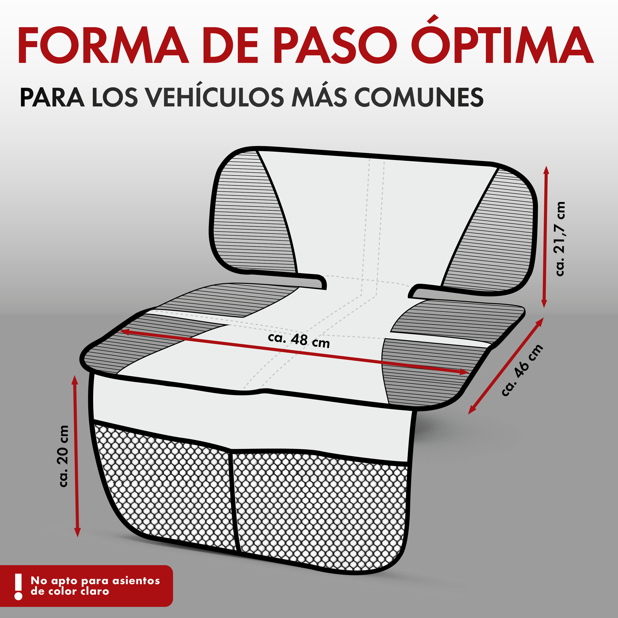 Protector de asiento para silla infantil Tidy Fred, protector de asiento, protector para silla infantil gris/negro