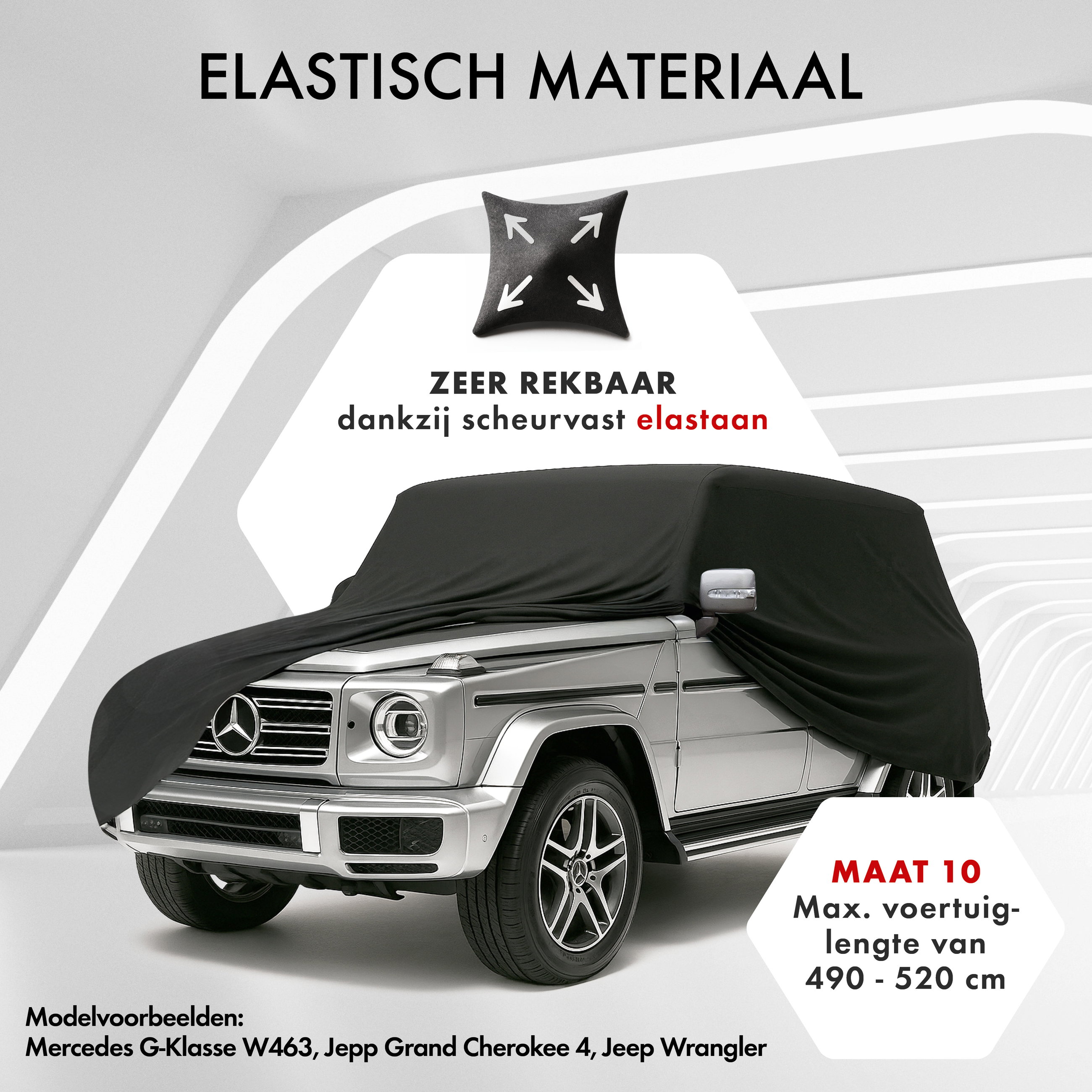 Overtrek Indoor Stretch Plus Maat 10 SUV/VAN zwart