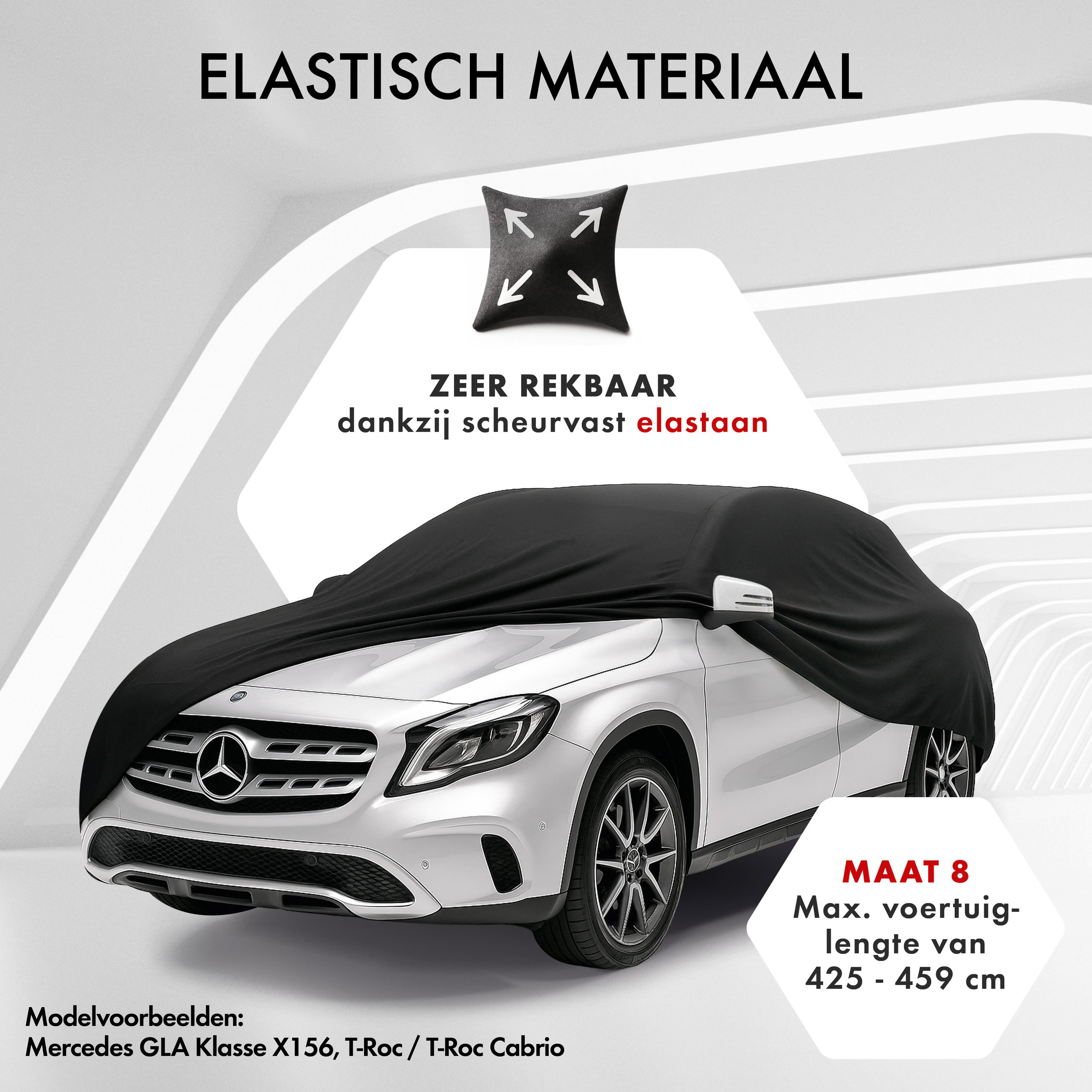 Overtrek Indoor Stretch Plus Maat 8 SUV/VAN zwart