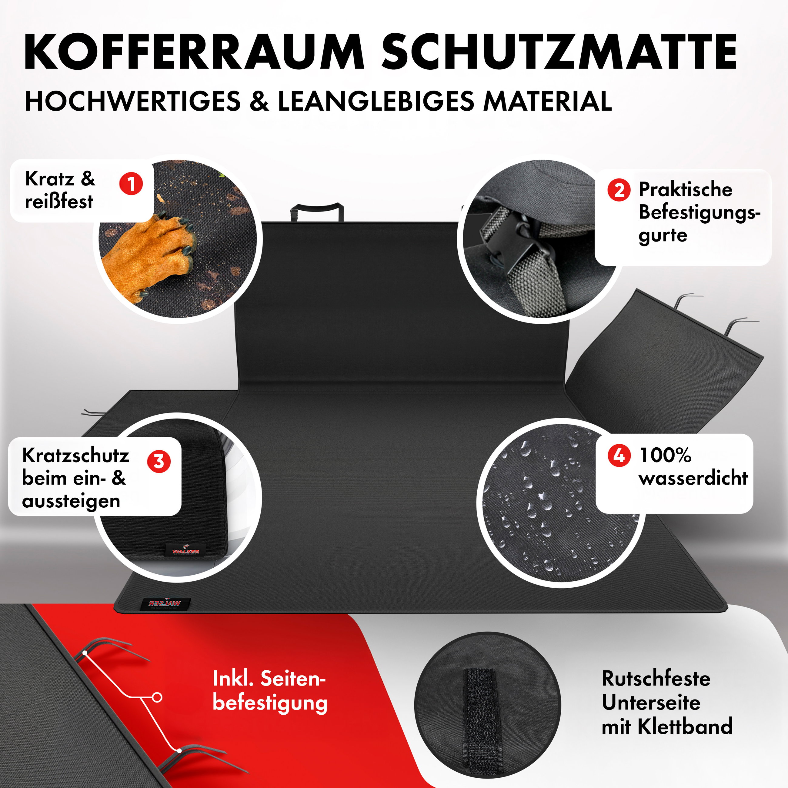 Kofferraumdecke Leo 100x155 cm schwarz