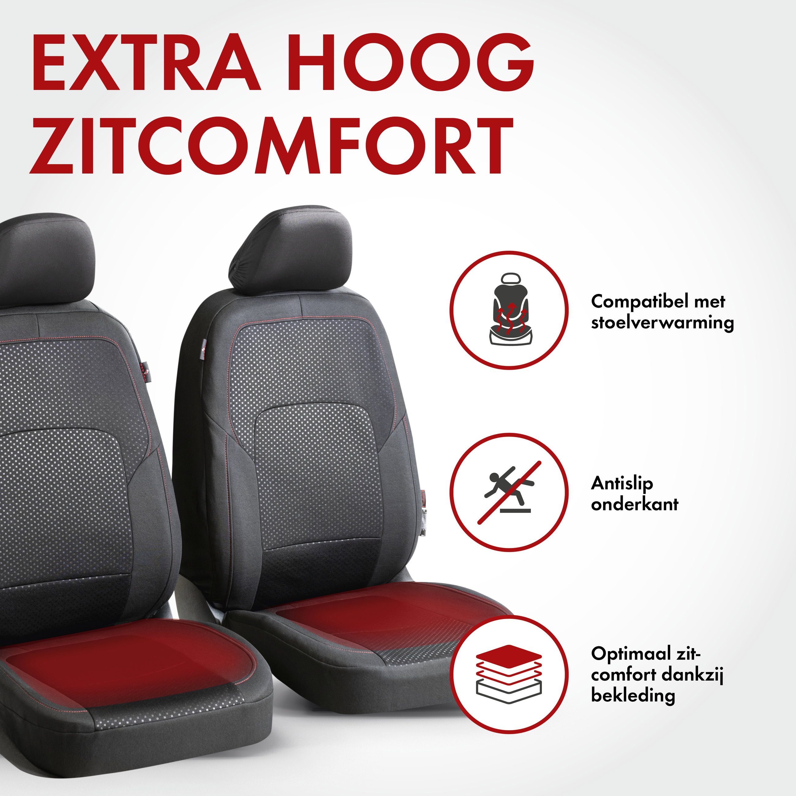 Premium autozetelhoezen Logan met rits, ZIPP-IT zetelhoezen, 2 voorzetelhoezen zwart rijs
