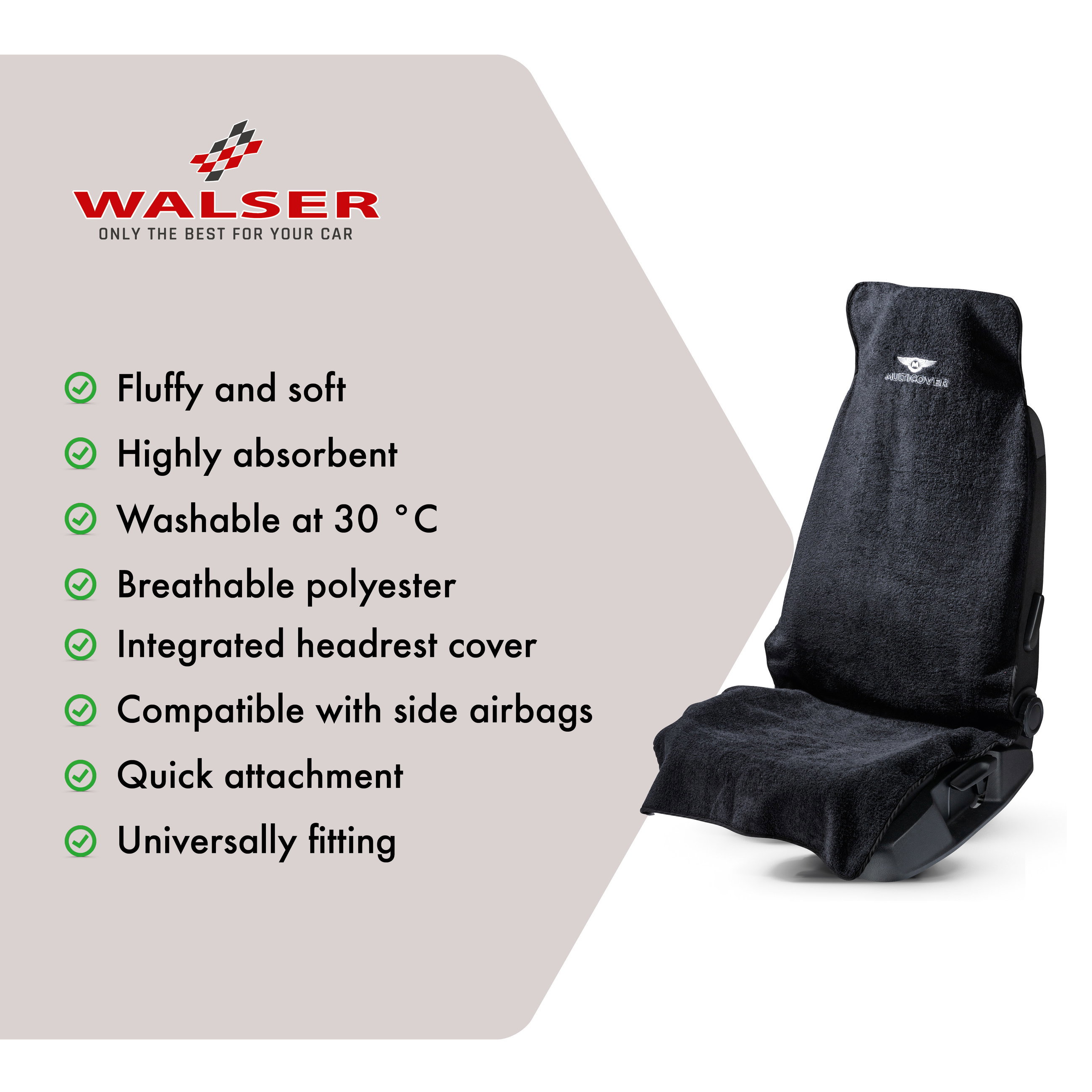Car Seat cover Multicover black, 1 piece