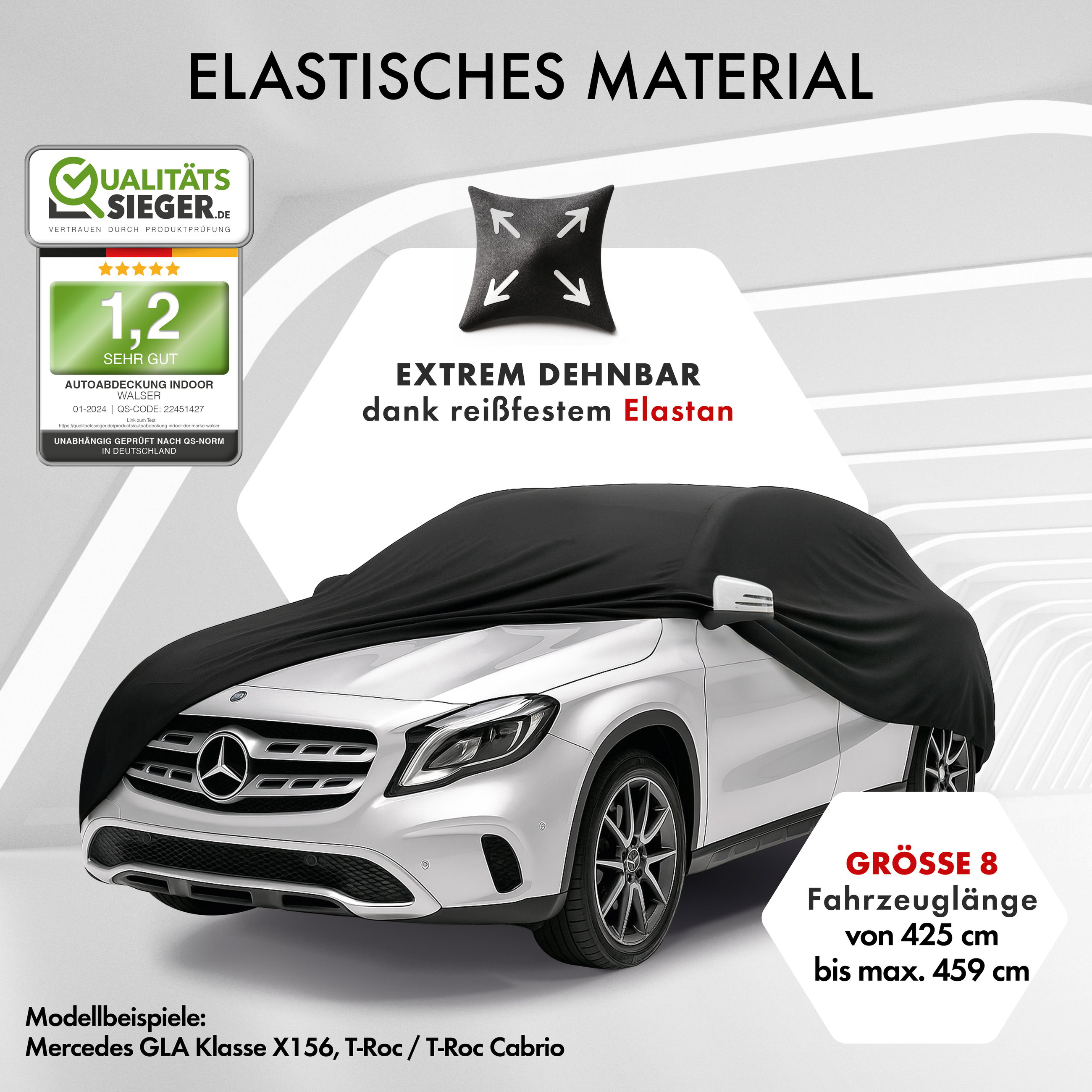 Autoplane Indoor Stretch Plus, PKW-Abdeckplane Größe 8 SUV/VAN schwarz