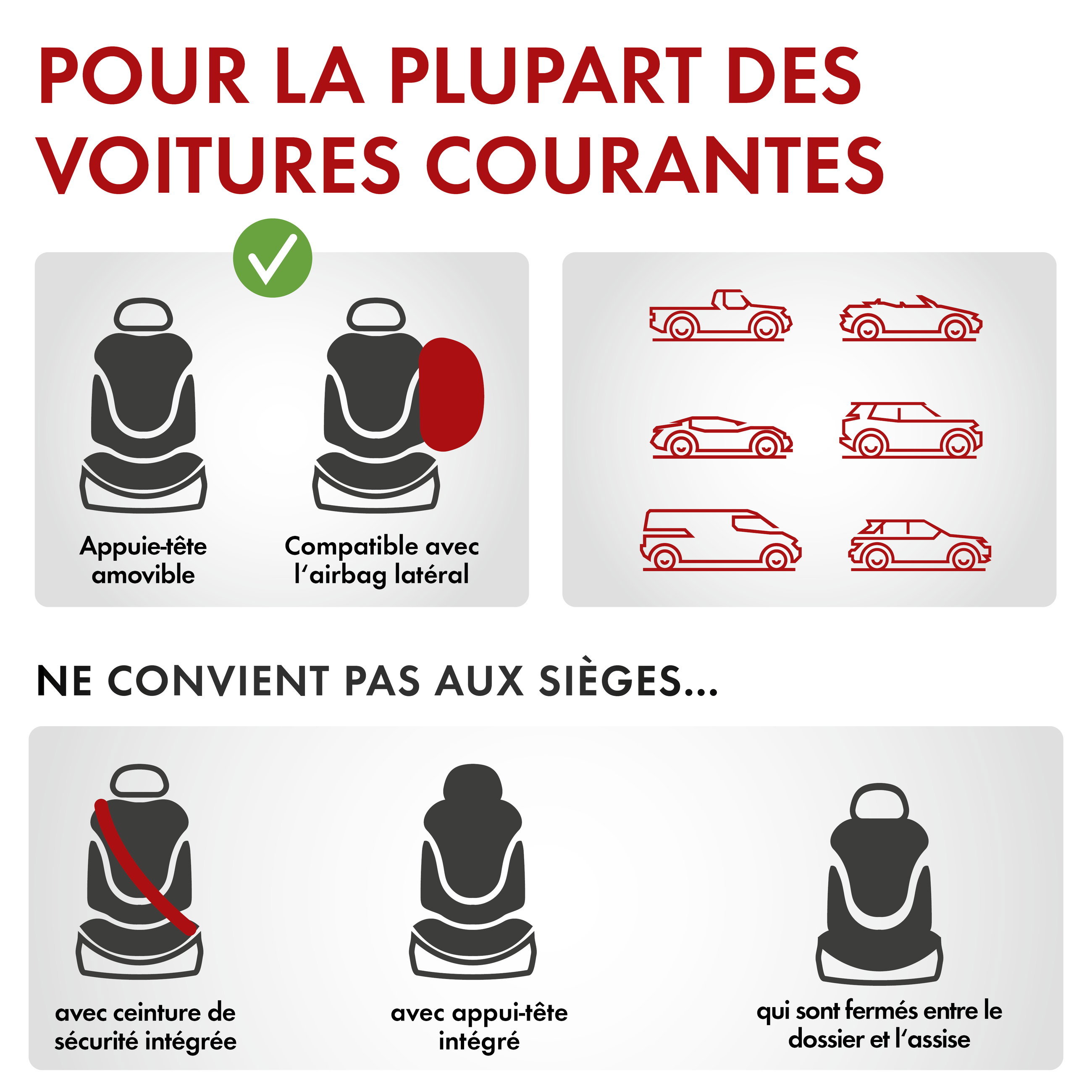 ZIPP IT Premium Housse de sièges Logan pour deux sièges avant avec système de fermeture éclair noir/gris