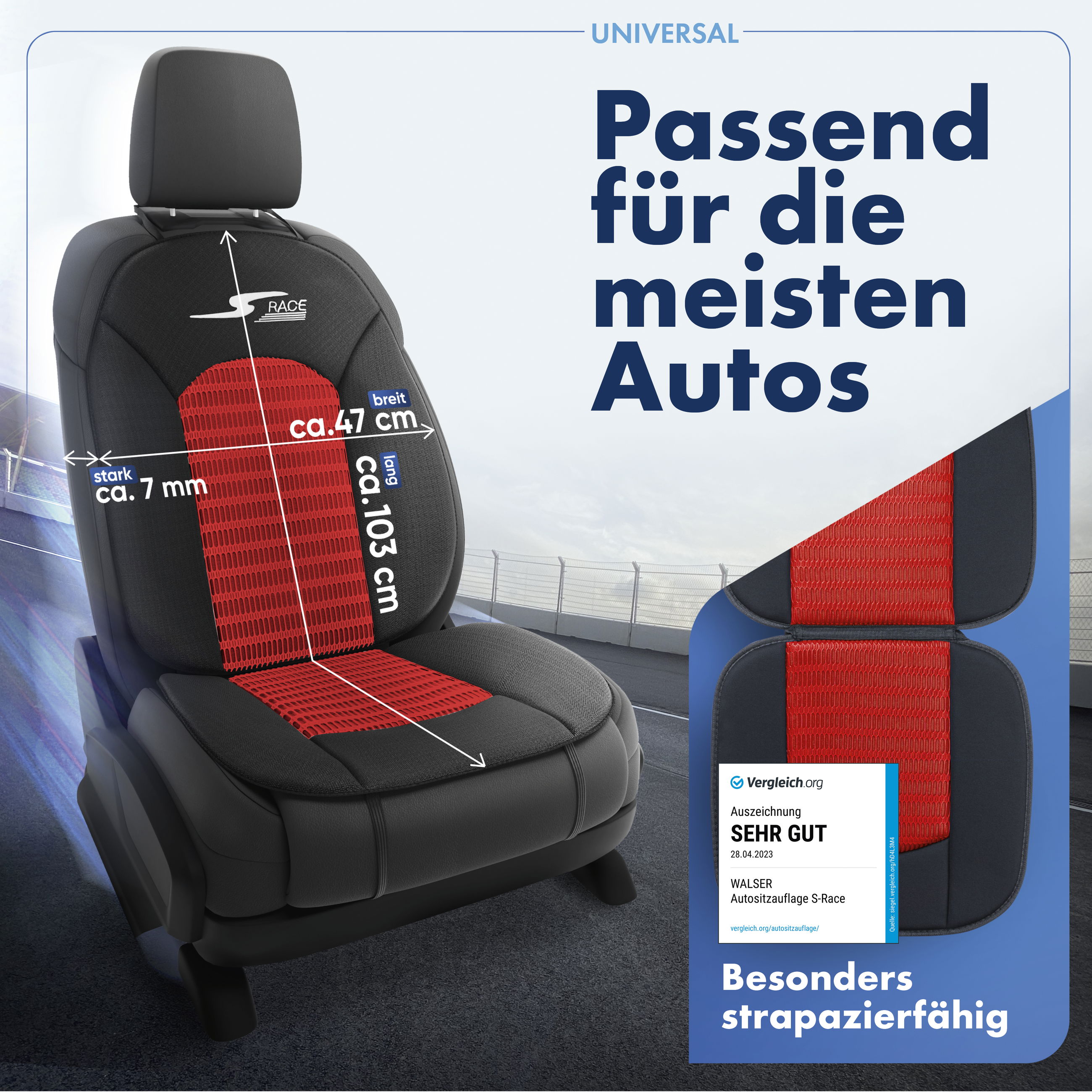 PKW Sitzauflage S Race Auto Sitzaufleger rot 1 Stuck