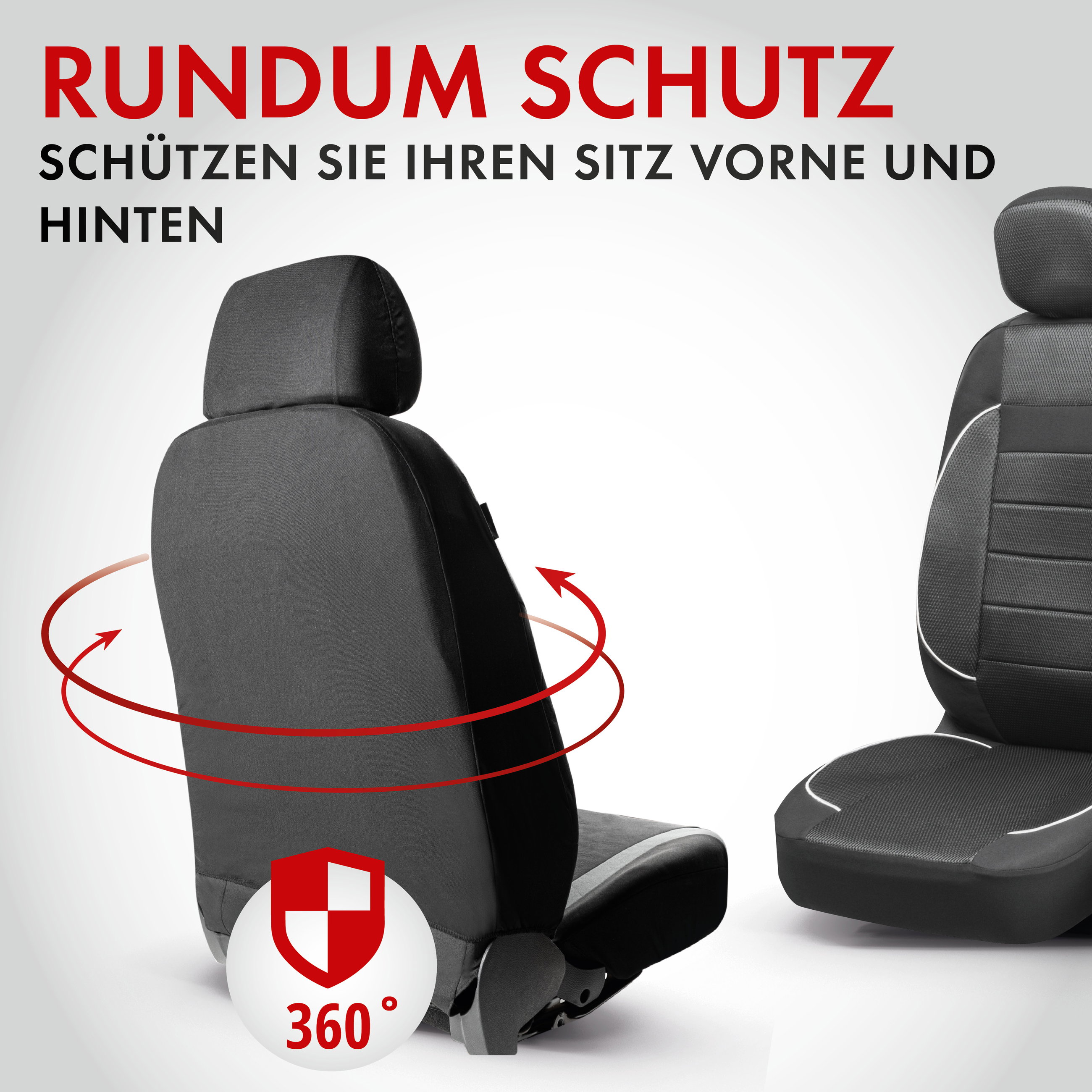 Autositzbezug ZIPP-IT Premium Rover, PKW-Schonbezüge Komplettset mit Reißverschluss-System schwarz